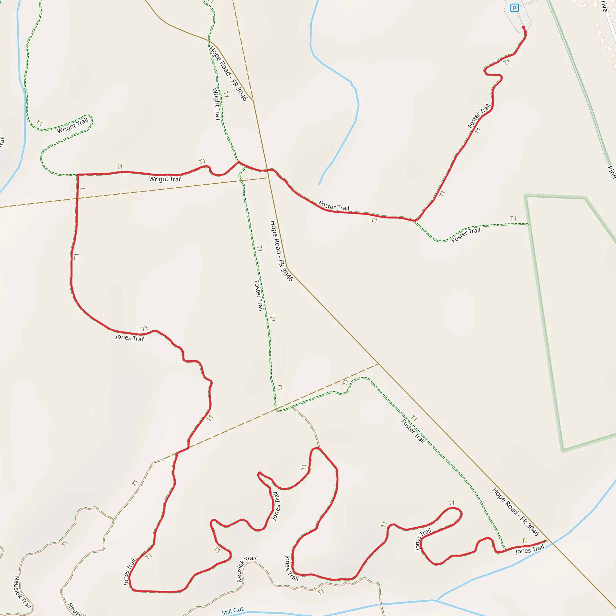 Foster and Jones Trail mobile static map