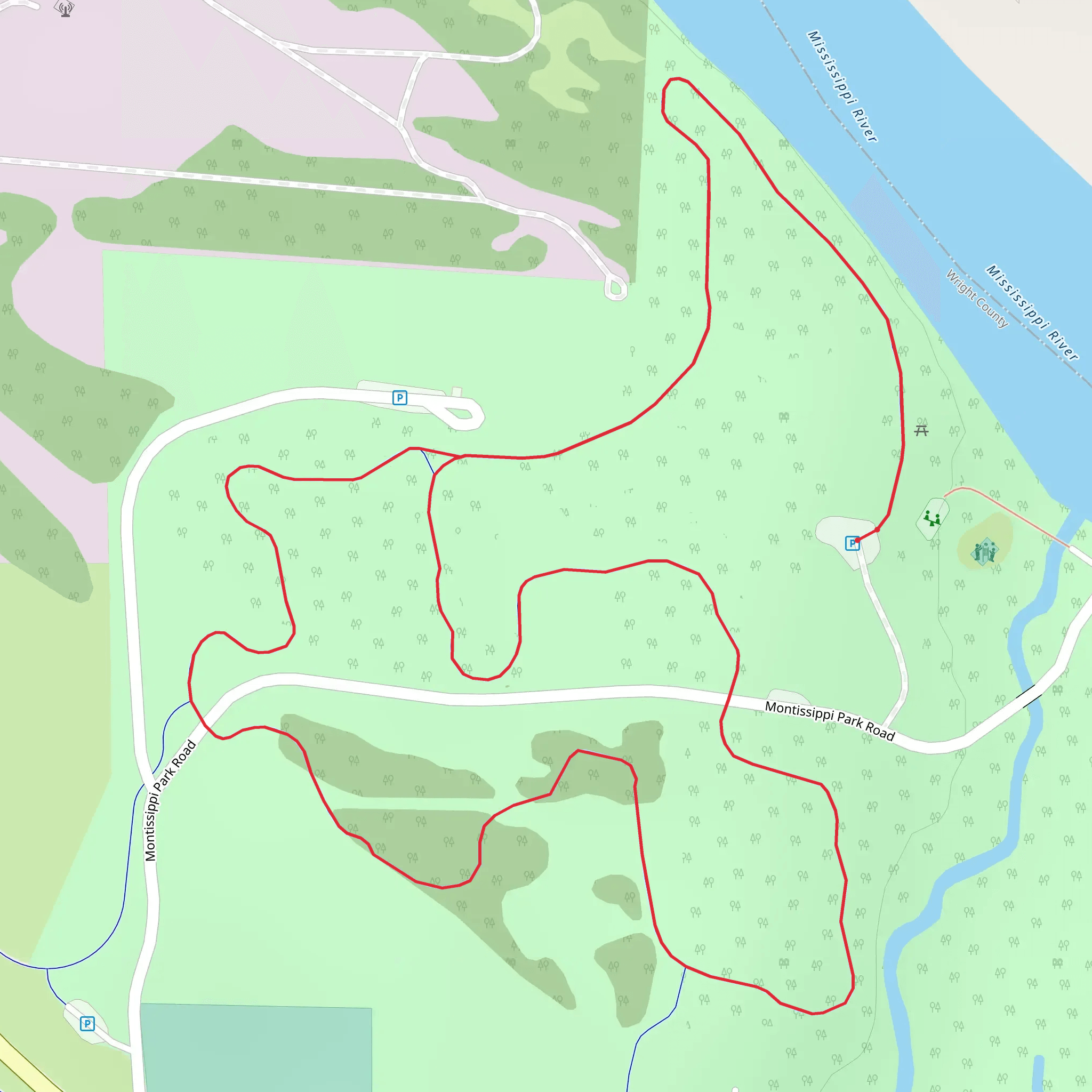 Montissippi County Park Loop mobile static map