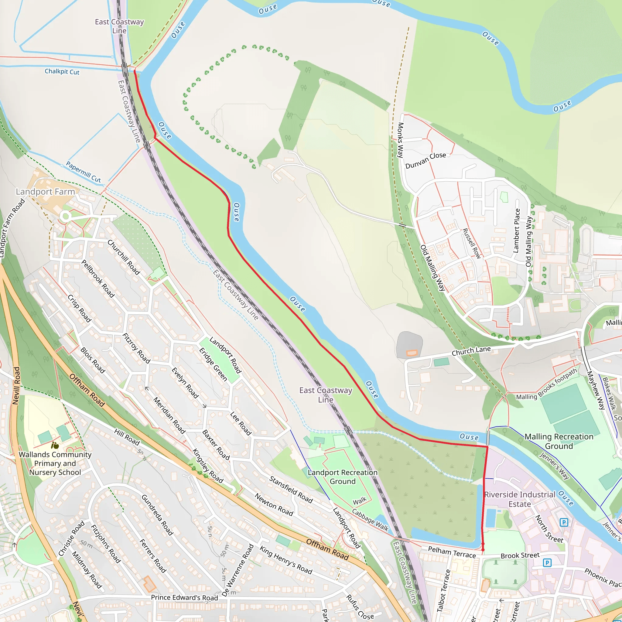 River Ouse via Sussex Ouse Valley Way mobile static map