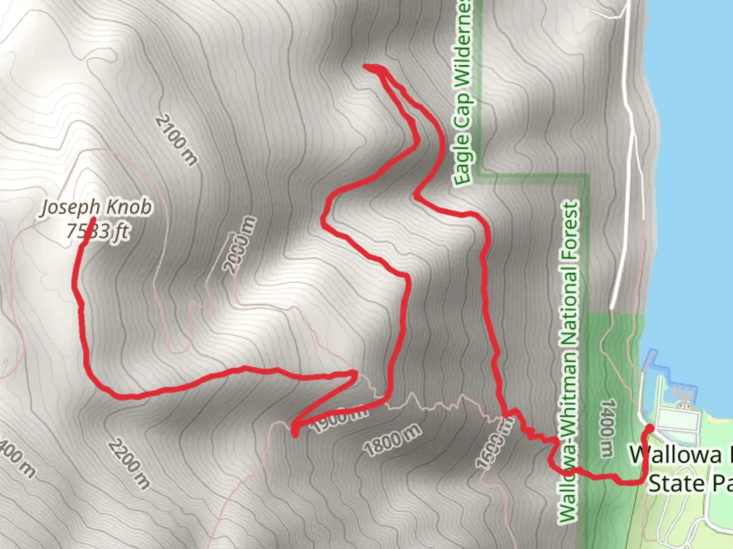 An image depicting the trail Joseph Knob via Chief Joseph Trail and its surrounding area.