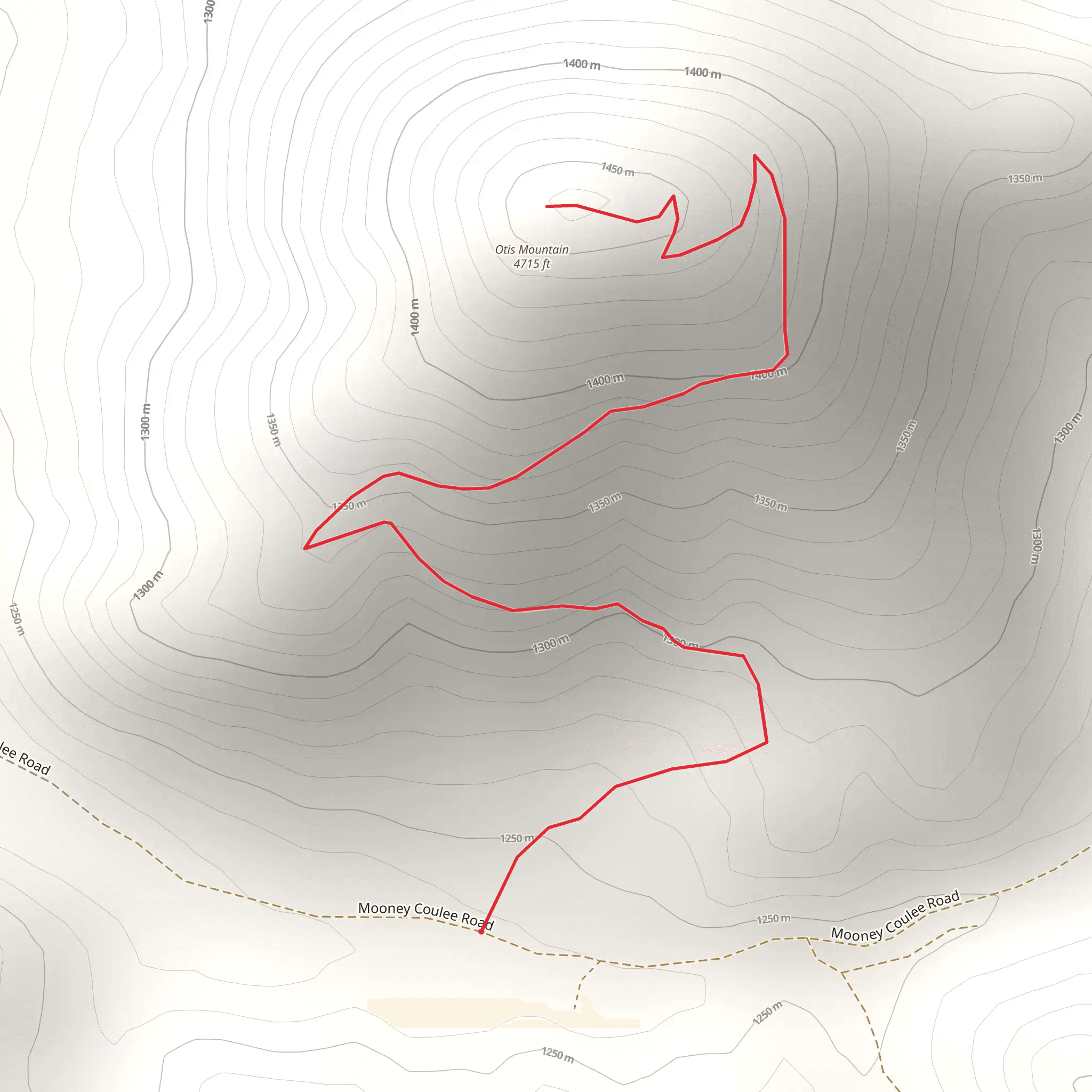 Otis Mountain from Mooney Coulee Road mobile static map