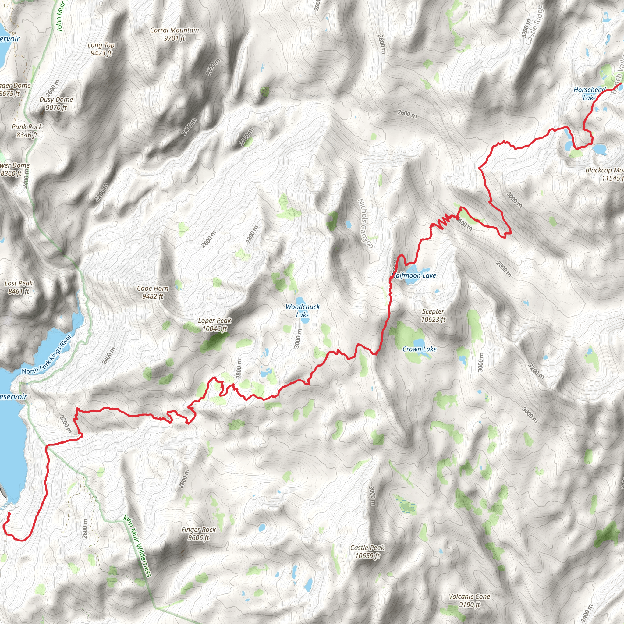 Bench Valley via Woodchuck Trail mobile static map