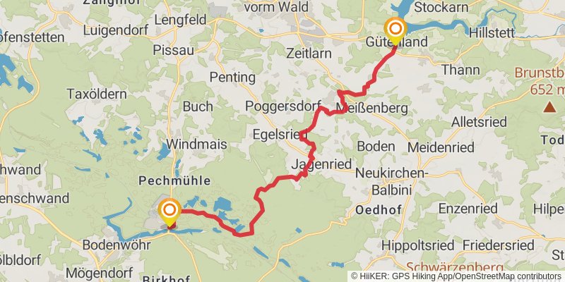 Goldsteig stage 38 Map
