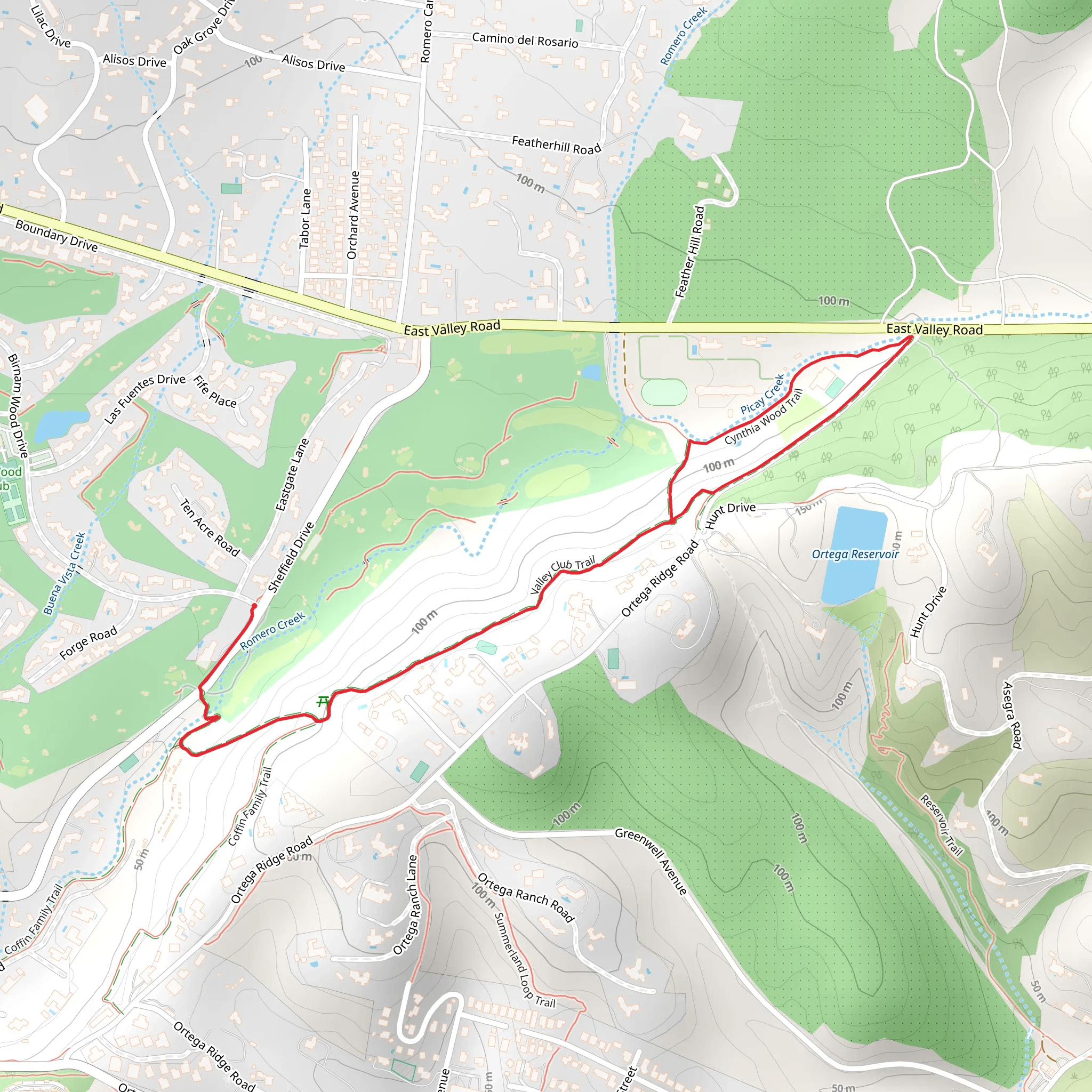 Cynthia Wood Trail via Valley Club Trail mobile static map