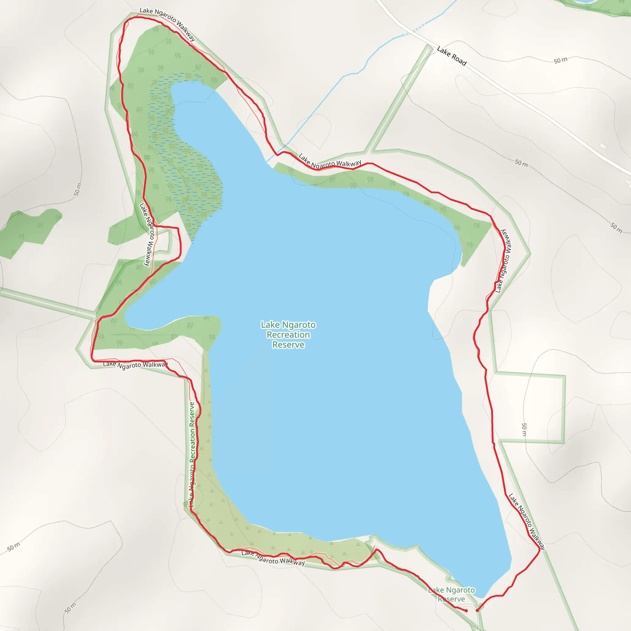 Lake Ngaroto Walkway mobile static map