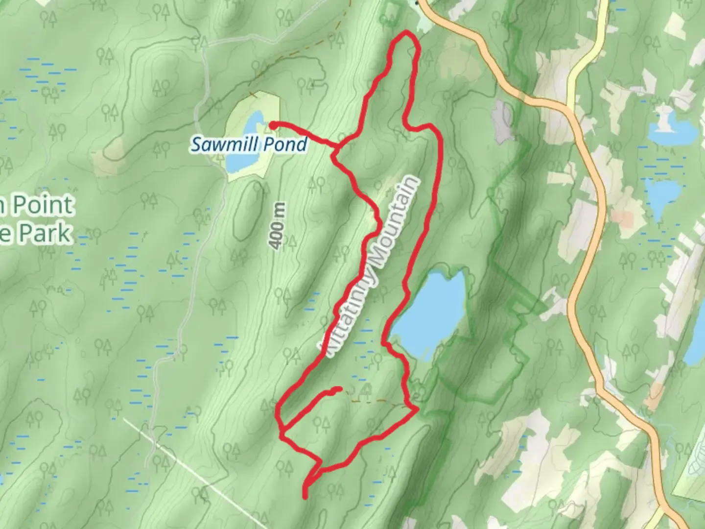 An image depicting the trail Iris Loop Trail via Blue Dot Trail and its surrounding area.