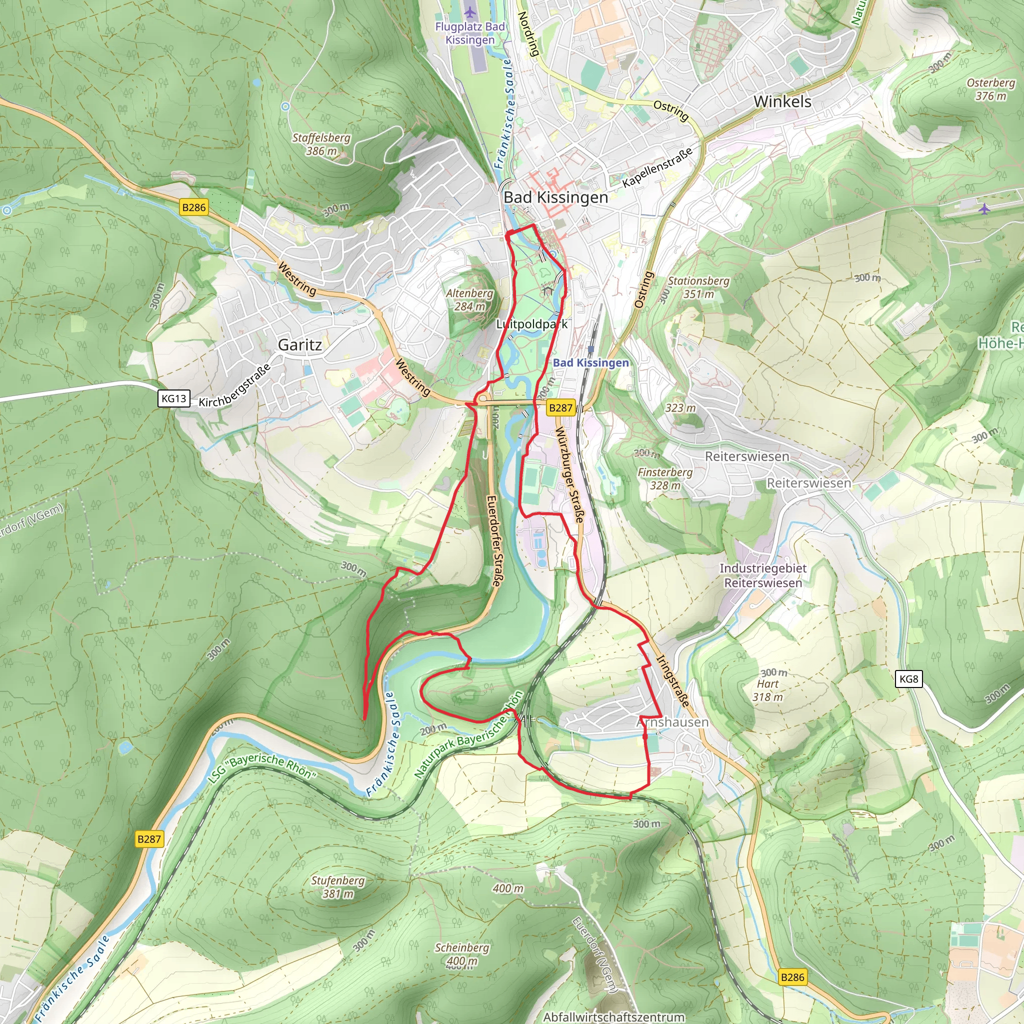 Kissinger Runde and Rundweg Ruine Aura mobile static map