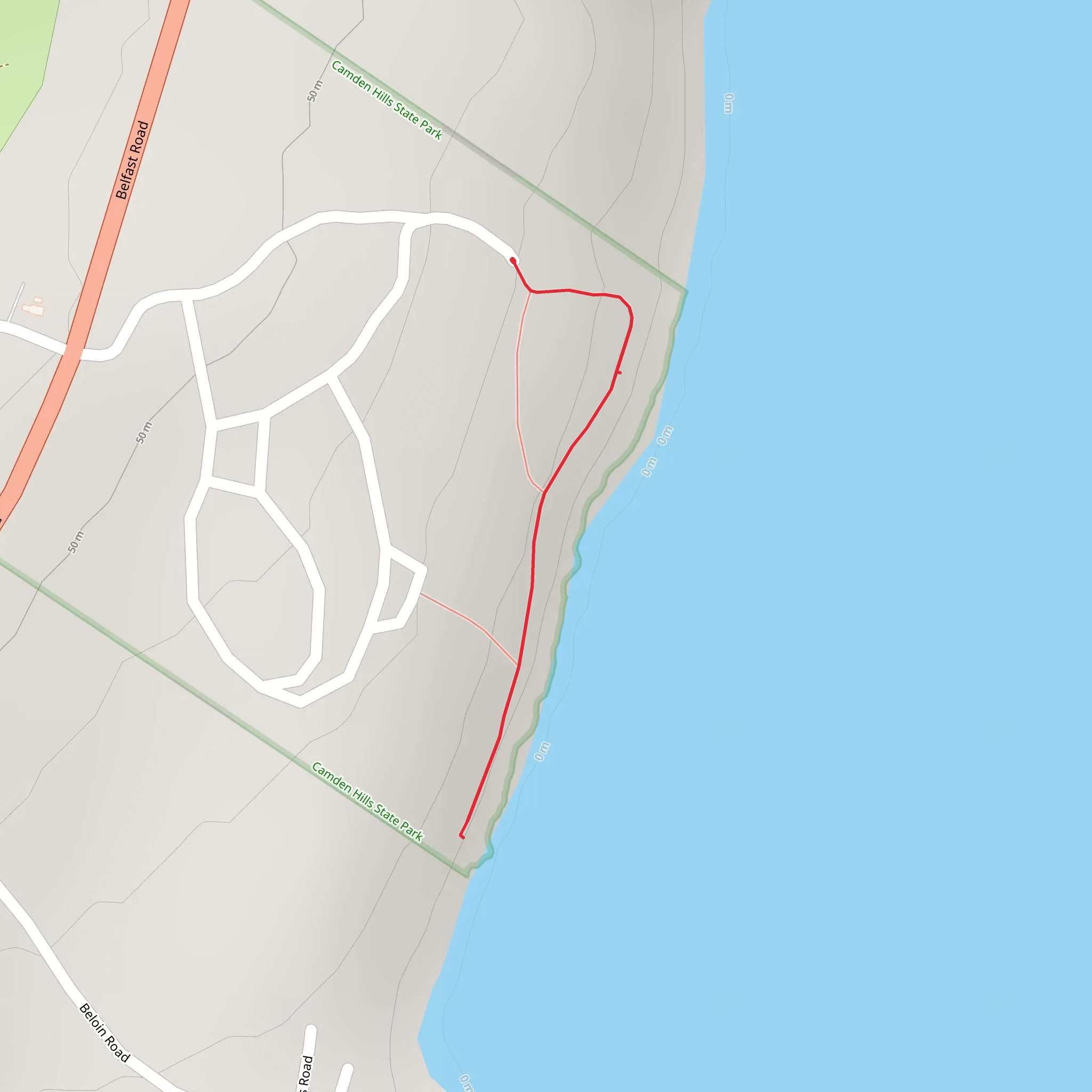 Belfast Road Shore Trail mobile static map