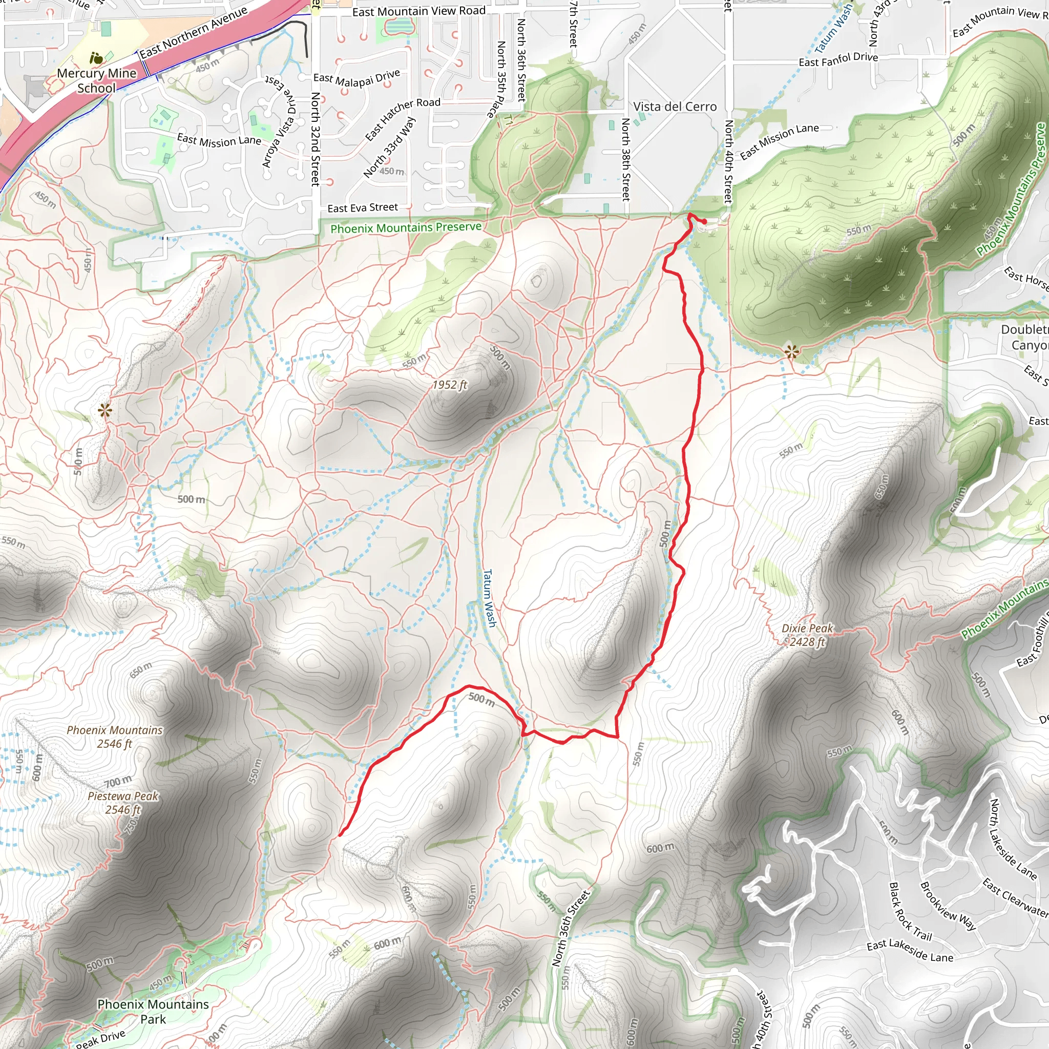 L V Yates Trail mobile static map