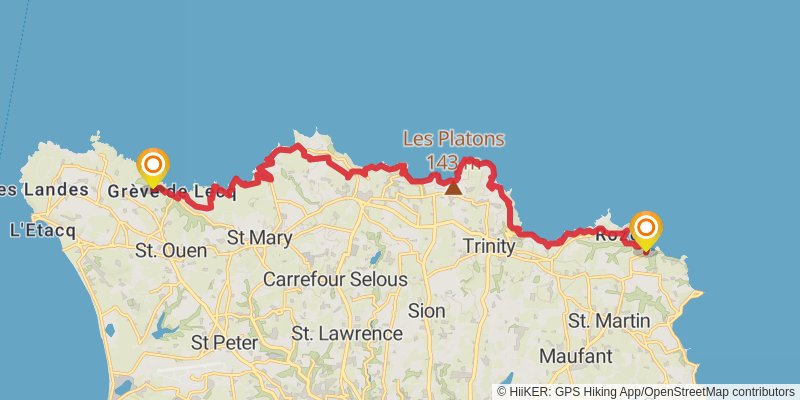 Jersey Coast Path stage 3 Map