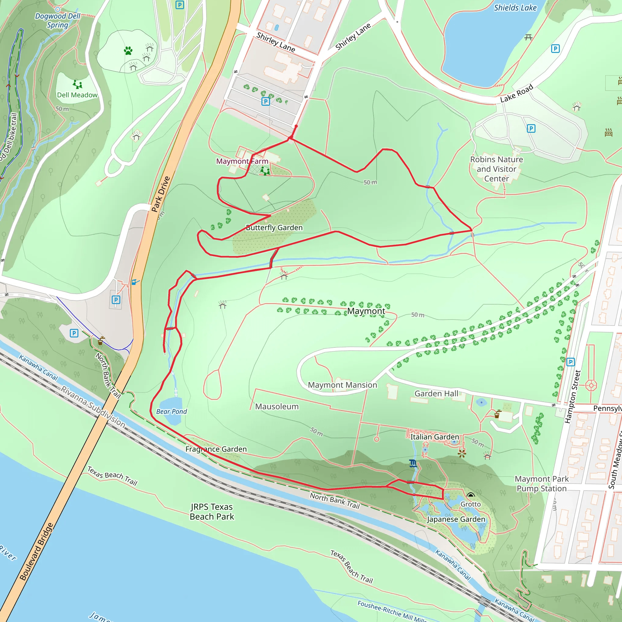 Butterfly Garden Loop mobile static map
