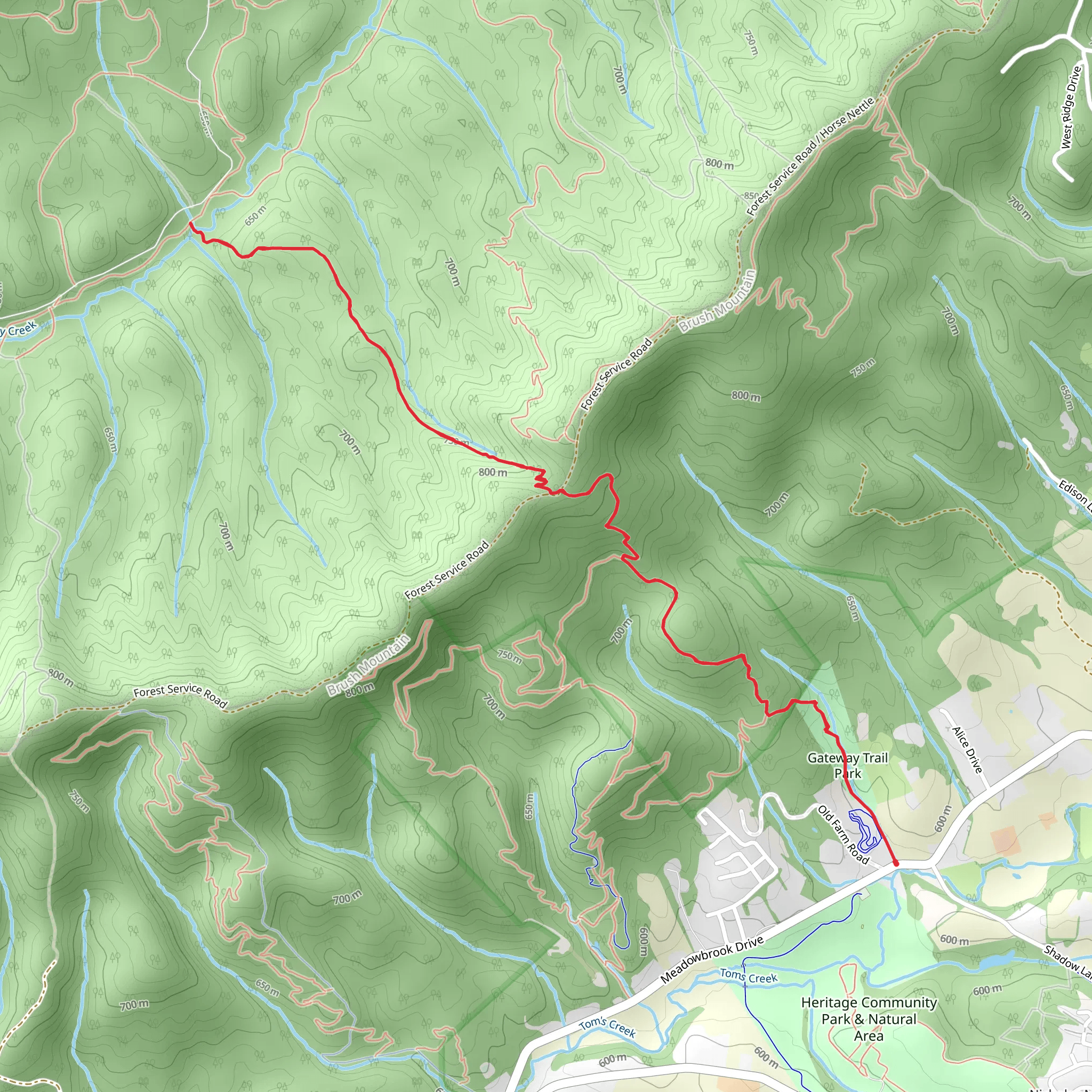 Jacob's Ladder Trail mobile static map