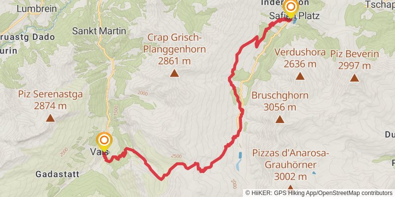 Walserweg stage 3 Map