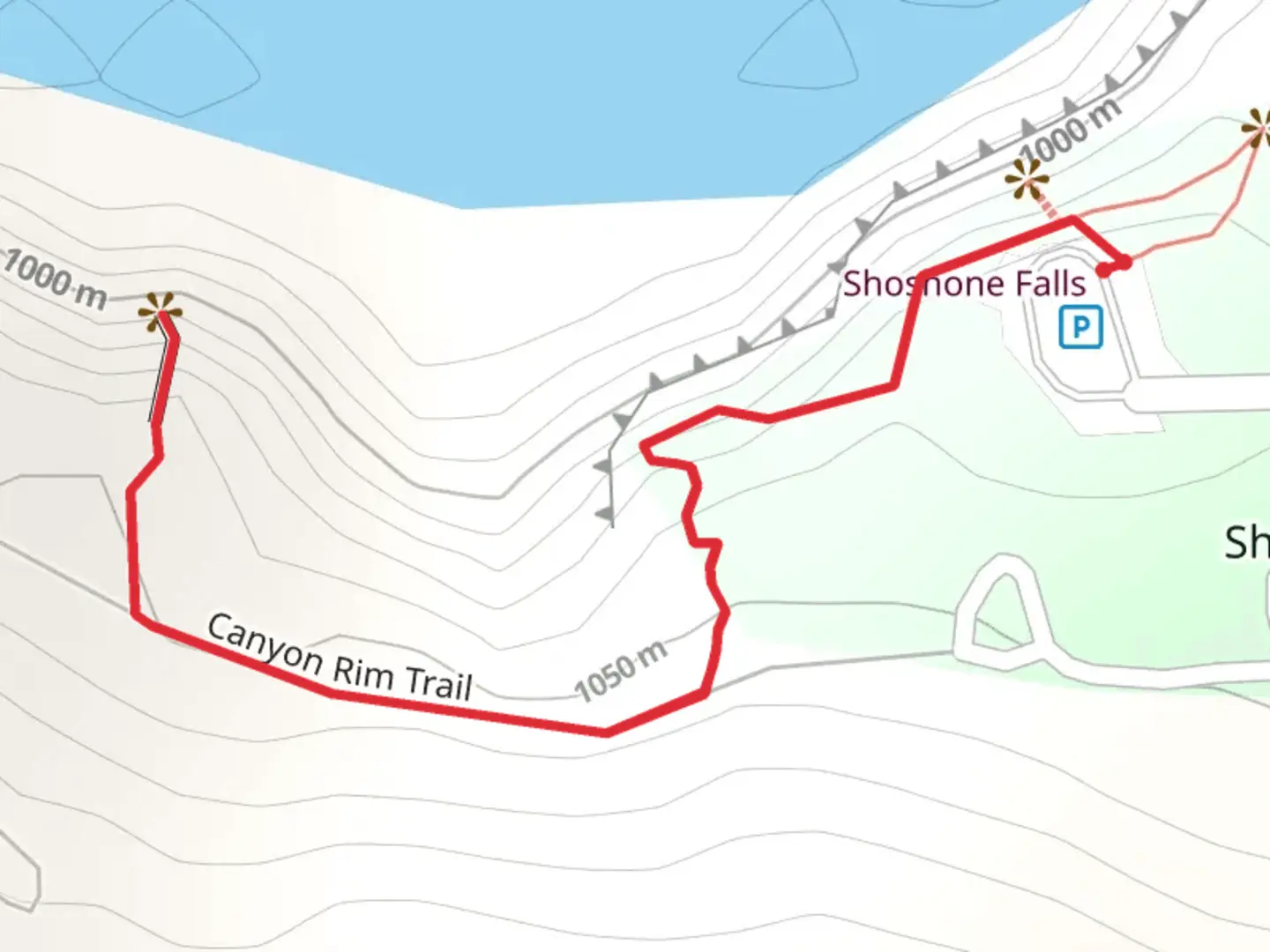 An image depicting the trail Shoshone Falls and its surrounding area.