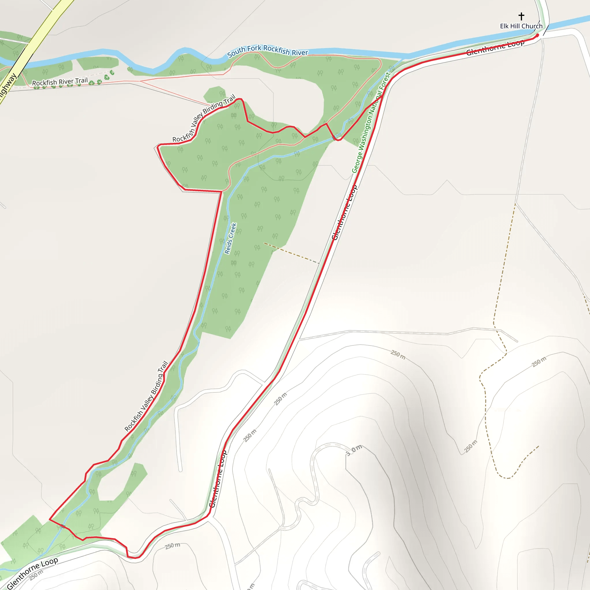 Rockfish Valley Birding and Glenthorne Loop Trail mobile static map