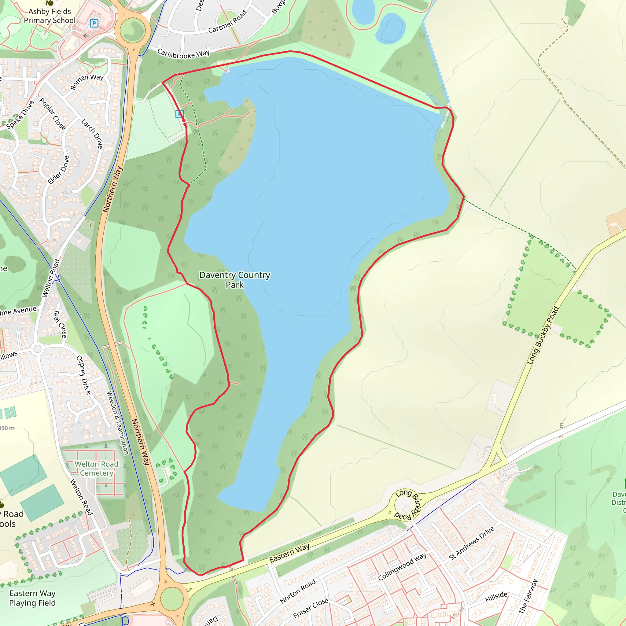 Daventry Reservoir Loop mobile static map