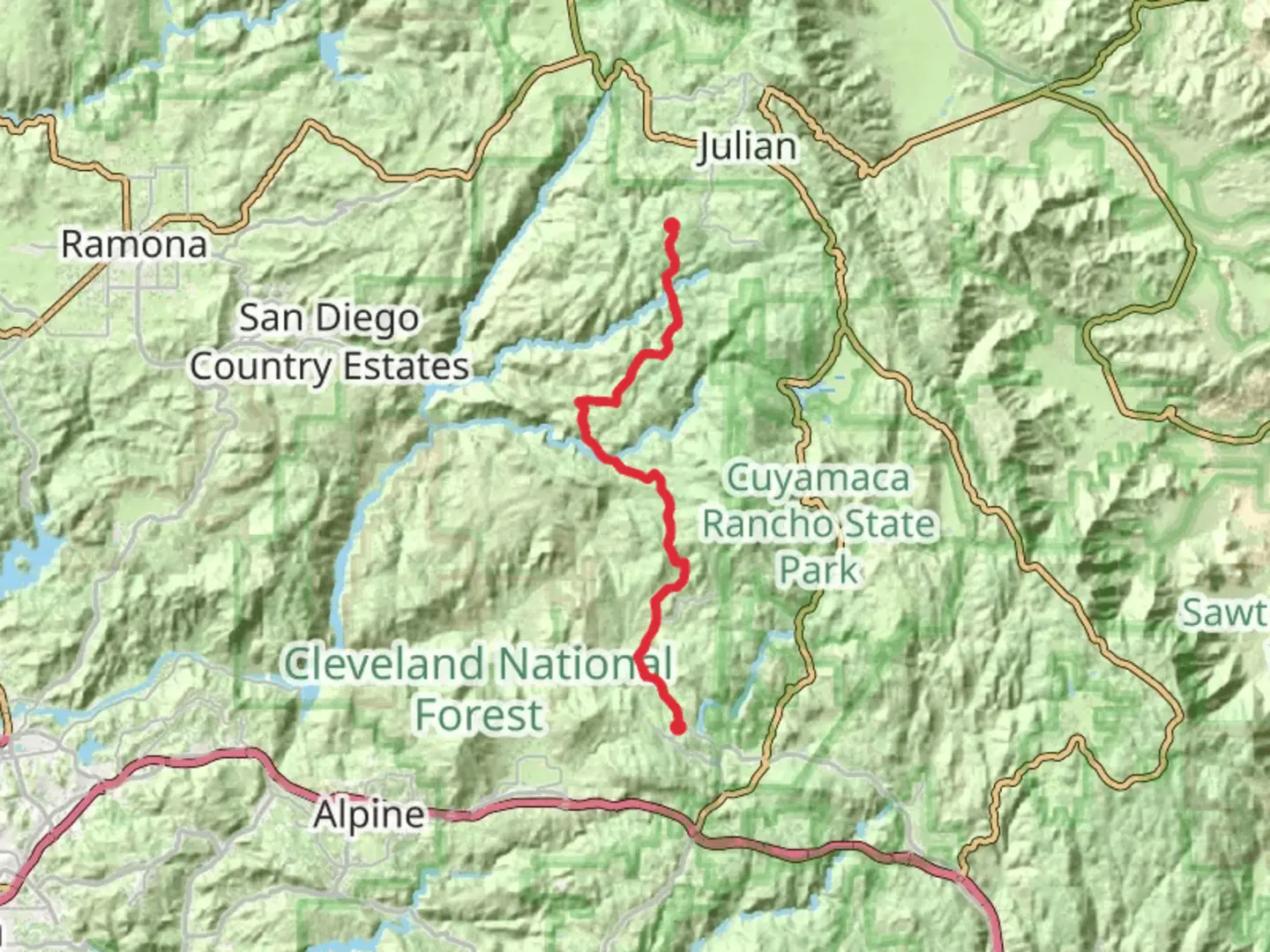 An image depicting the trail Boulder Creek Road Walk and its surrounding area.
