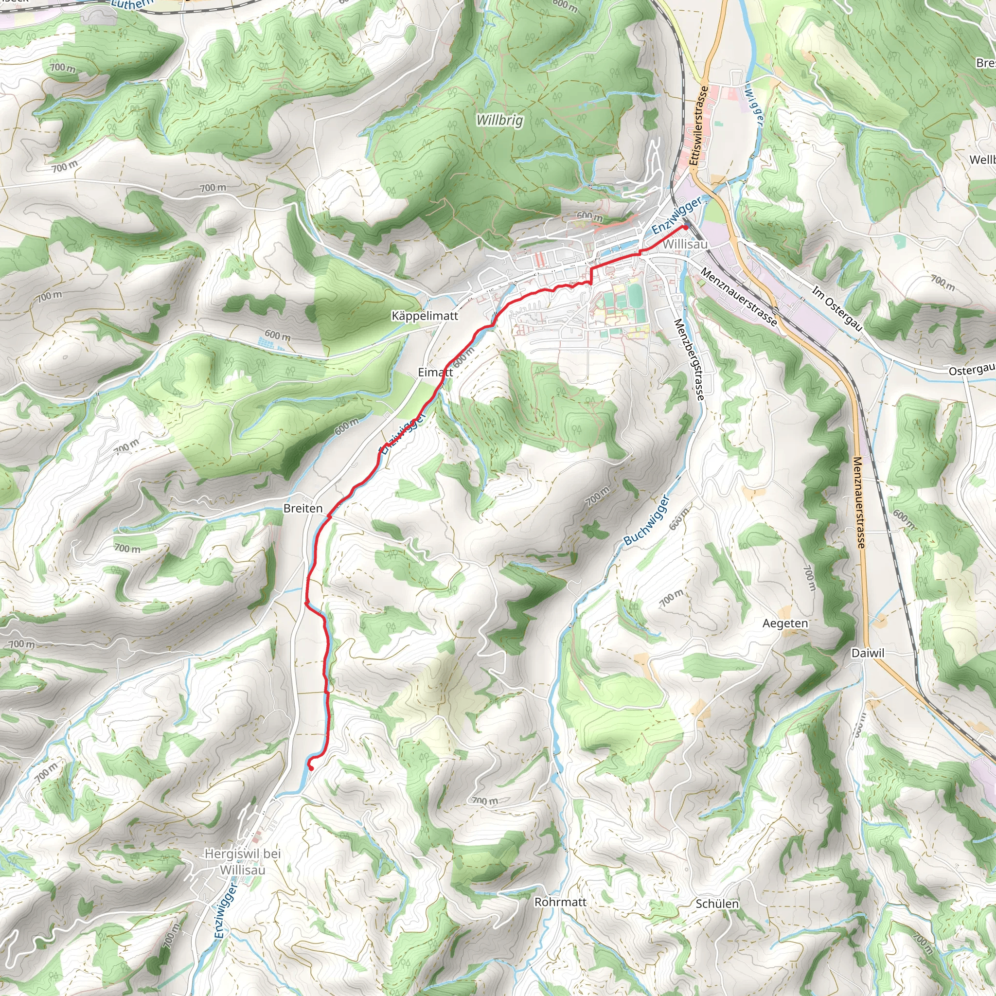 Hergiswil - Willisau Trail mobile static map