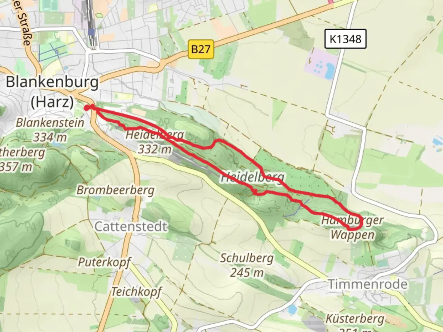 An image depicting the trail Kinderwagen Rundweg and Kleiner Rundweg and its surrounding area.
