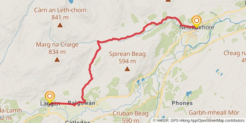 East Highland Way stage 5 Map