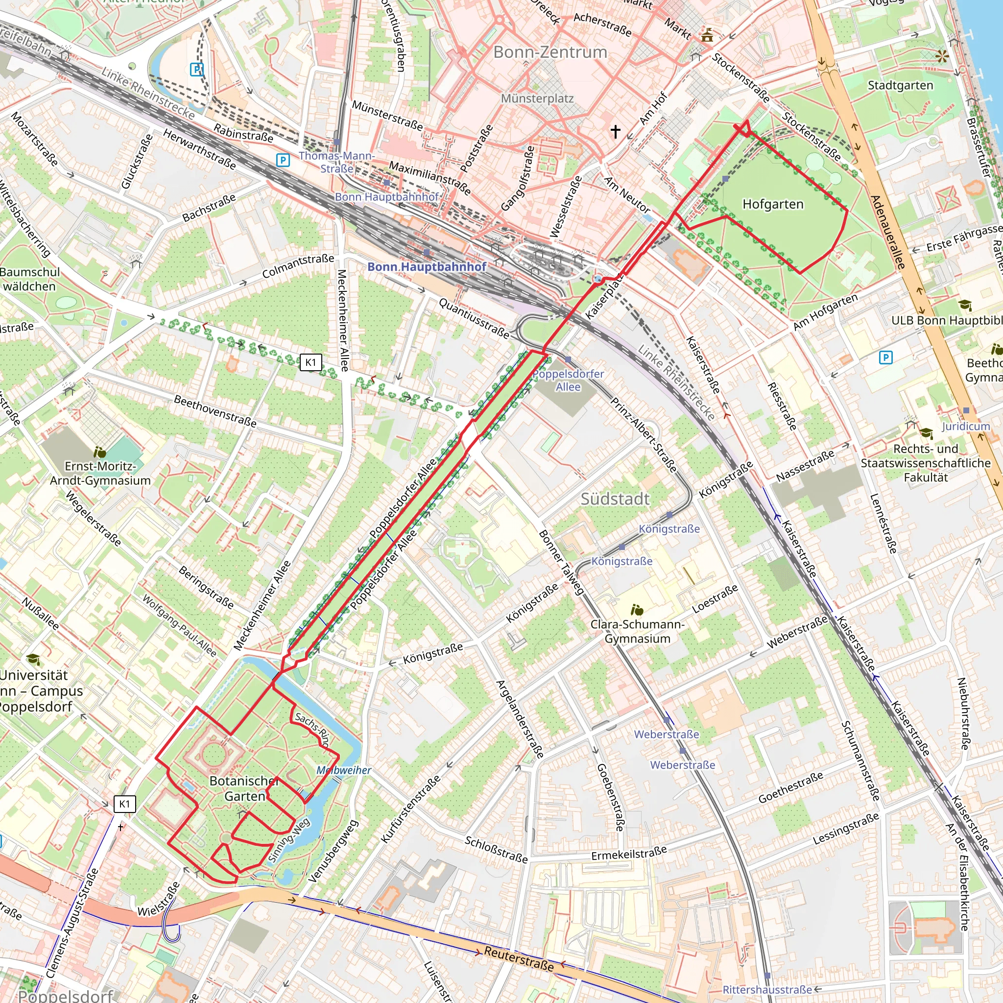 Innenstadt and Sinning Weg mobile static map