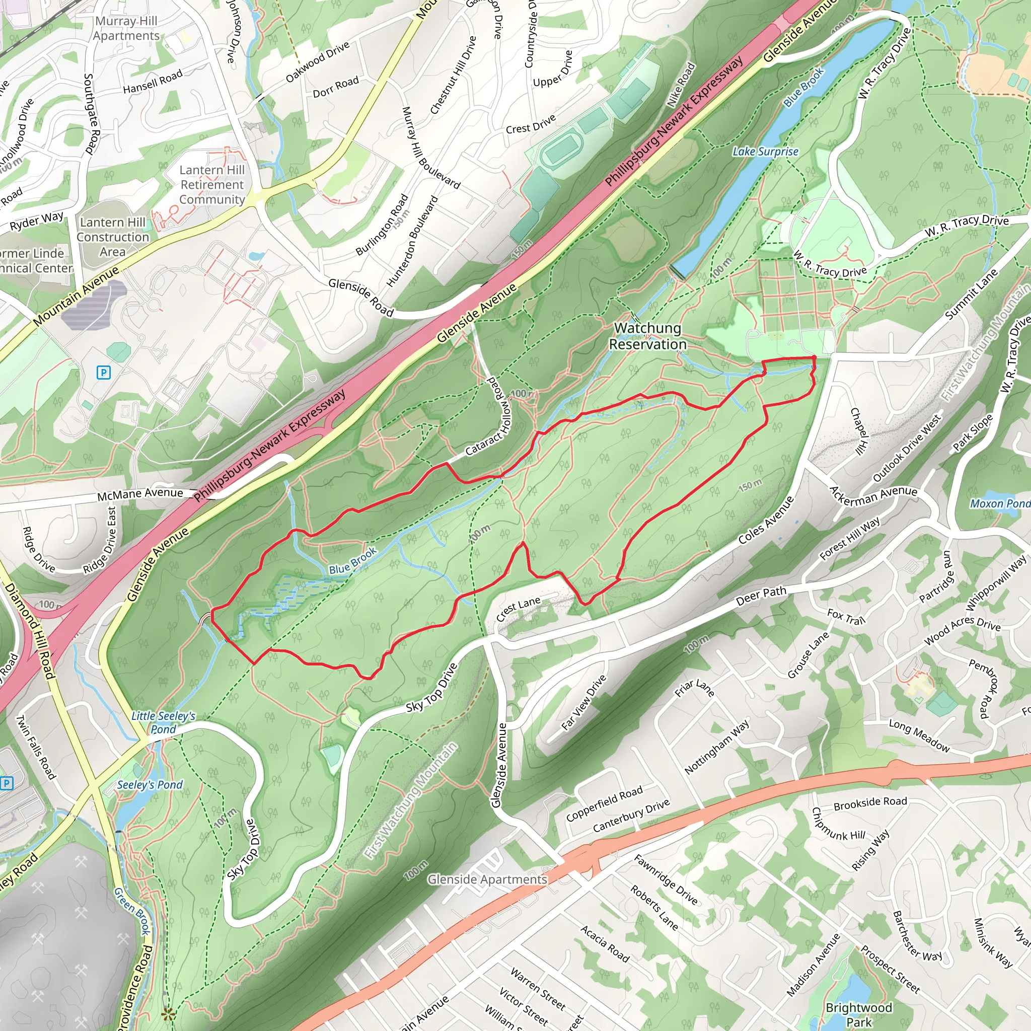Purple Loop Trail via Blue Brook mobile static map