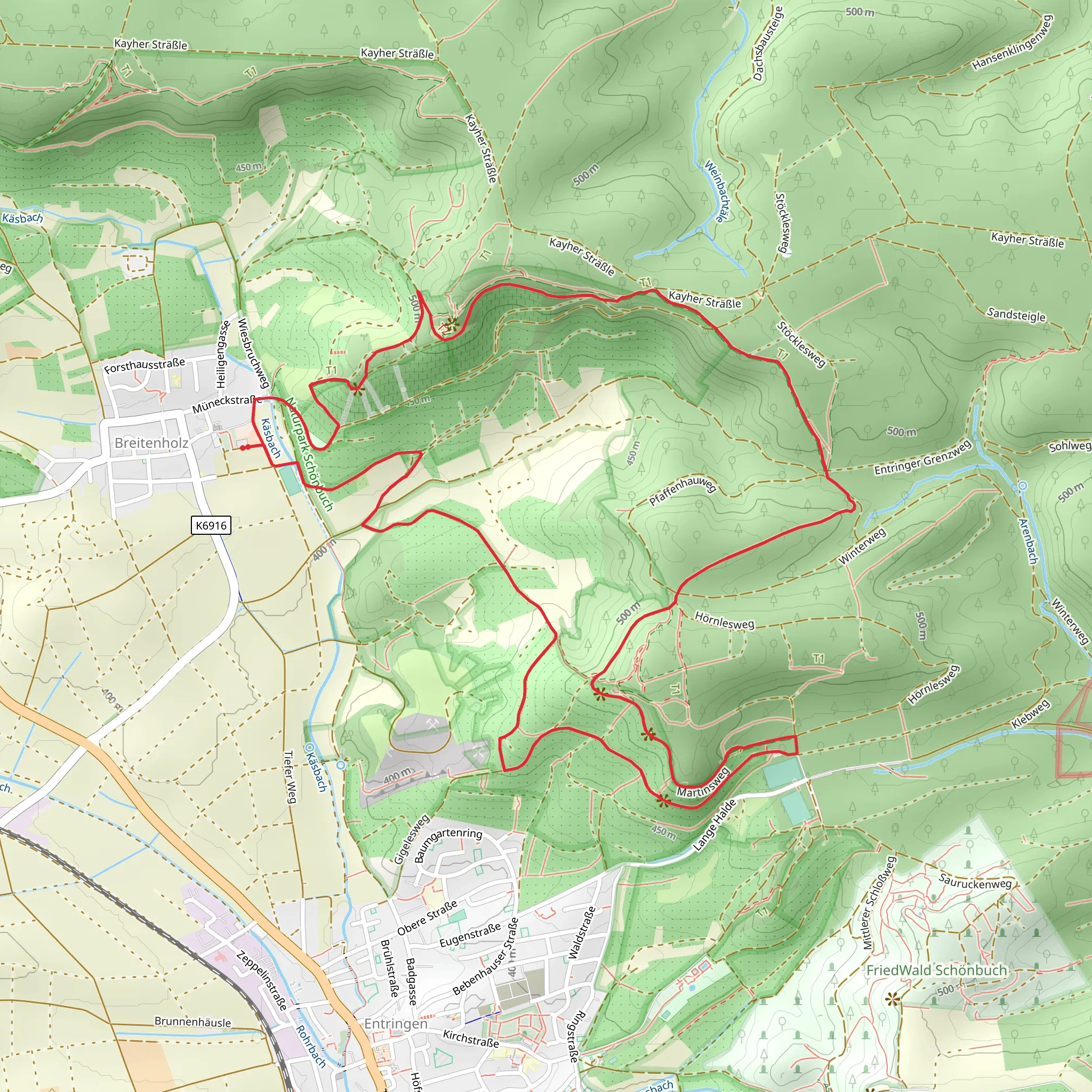 Schönbuch Westhang - Ammerbuch and Schönbuchspitz Loop via Schönbuchspitzrunde mobile static map