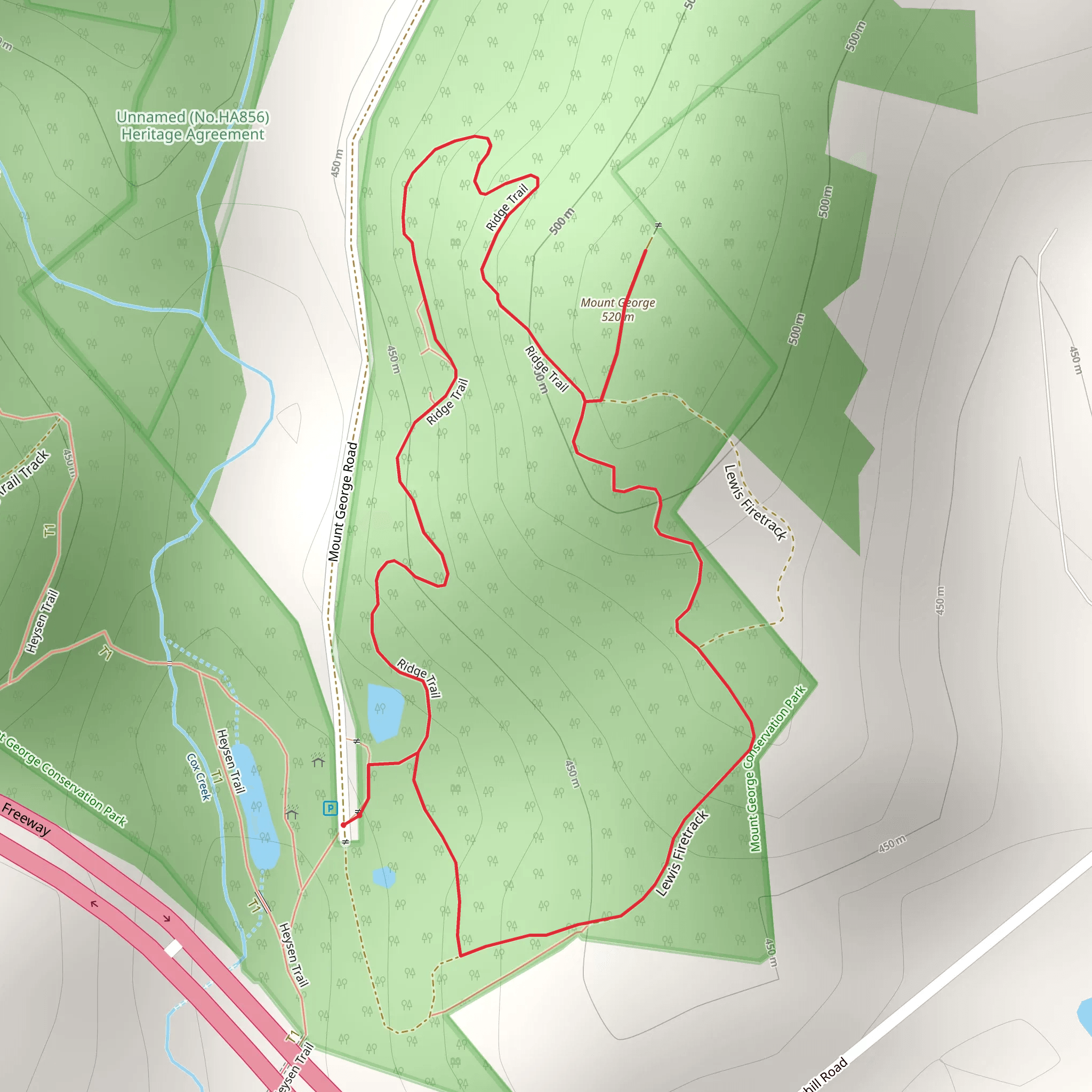 Mount George Ridge Trail mobile static map