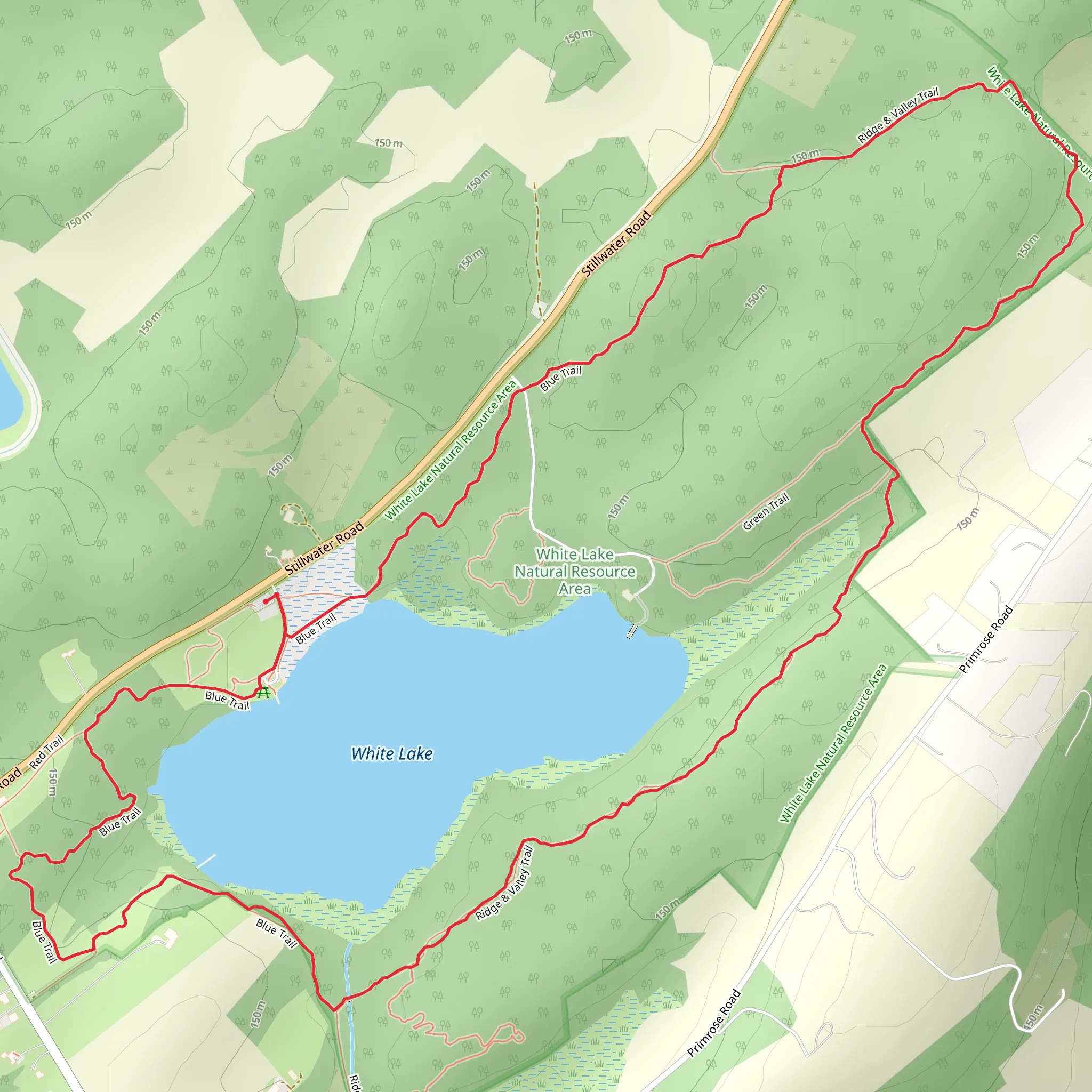 White Lake and Blue Loop Trail mobile static map