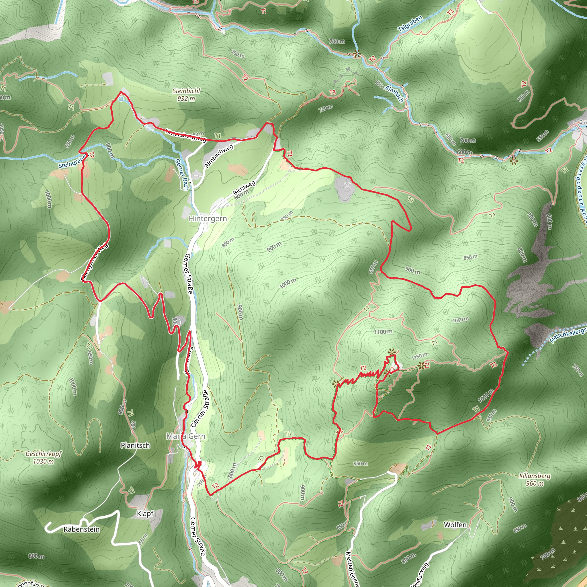 Steinerwald, Untersberg, and Kneifelspitze Loop mobile static map