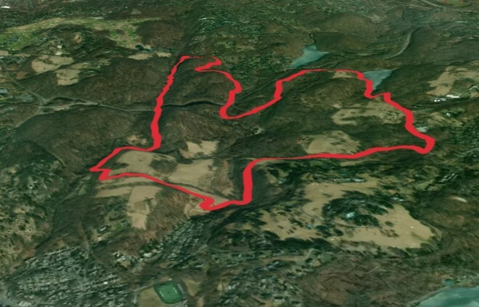 An image depicting the trail Swan Lake and Pocantico River Trail Loop and its surrounding area.