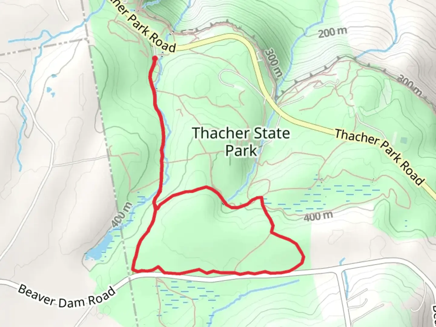 An image depicting the trail Blue Loop via Paint Mine Road and its surrounding area.