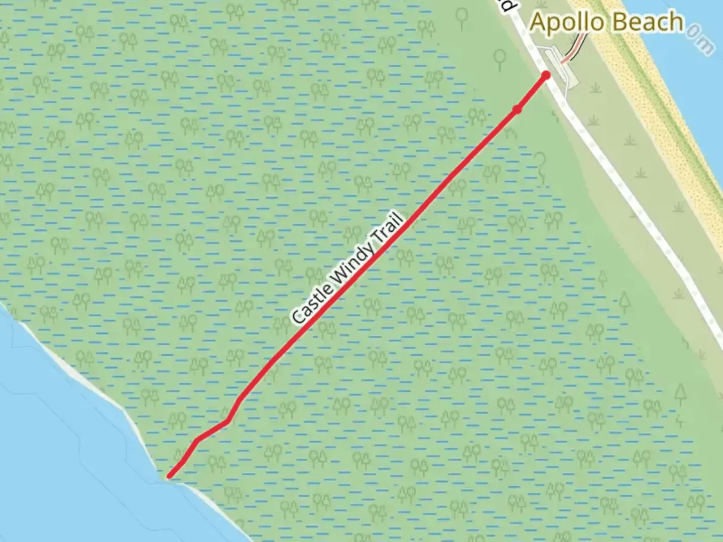 An image depicting the trail Castle Windy Trail and its surrounding area.