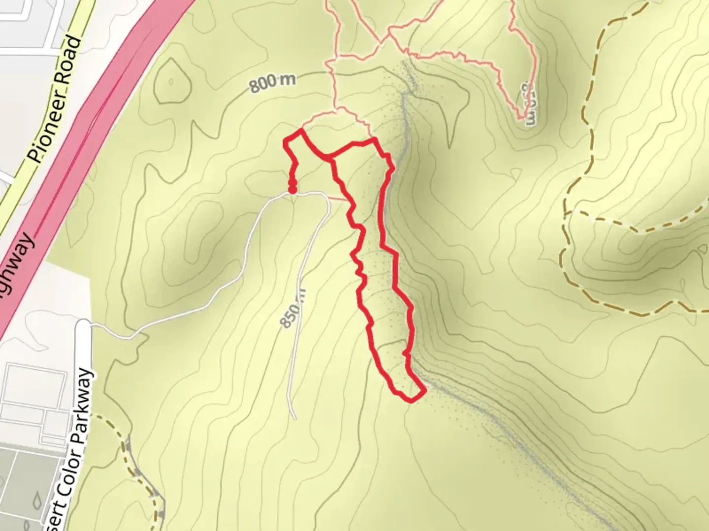 An image depicting the trail Aspiration Loop Trail and its surrounding area.