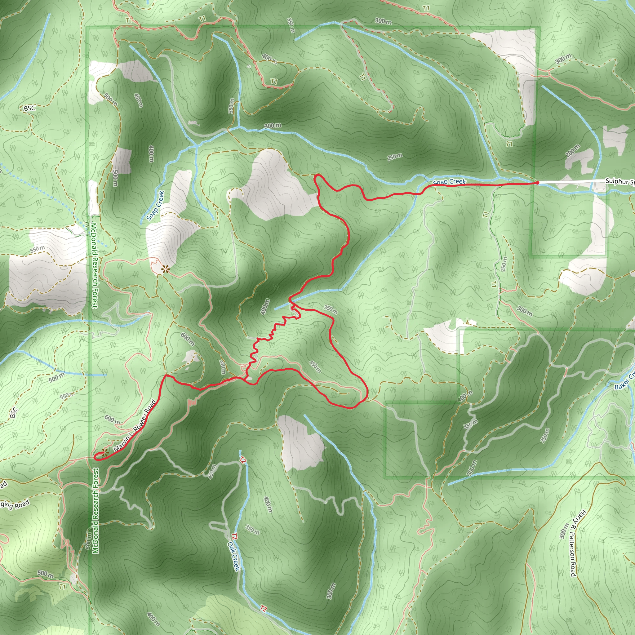 Soap Creek and McCulloch Peak Walk mobile static map