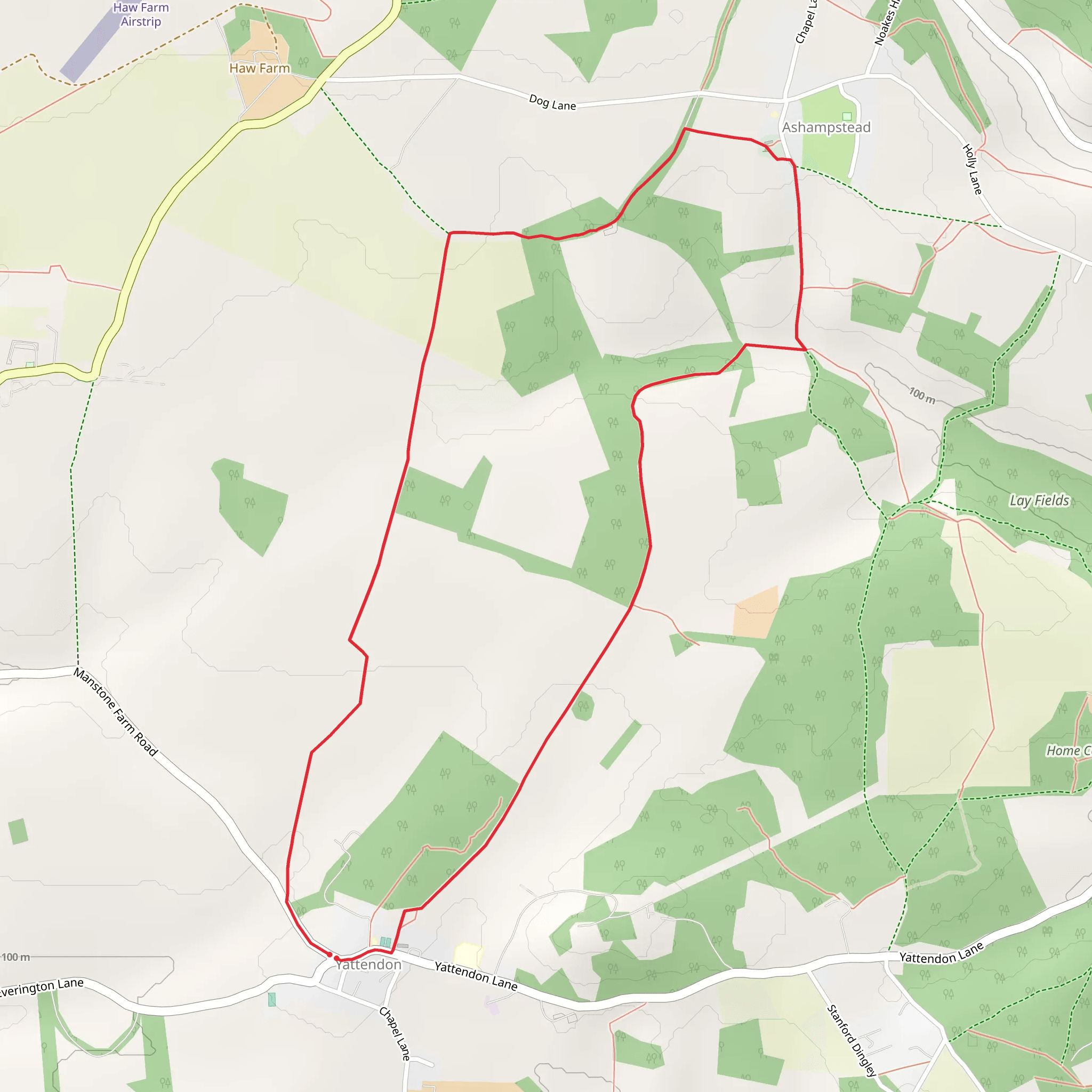 Oaken Copse and Ambrose Copse Loop mobile static map