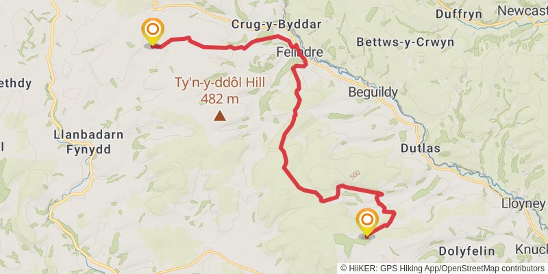 Glyndŵr's Way stage 2 Map