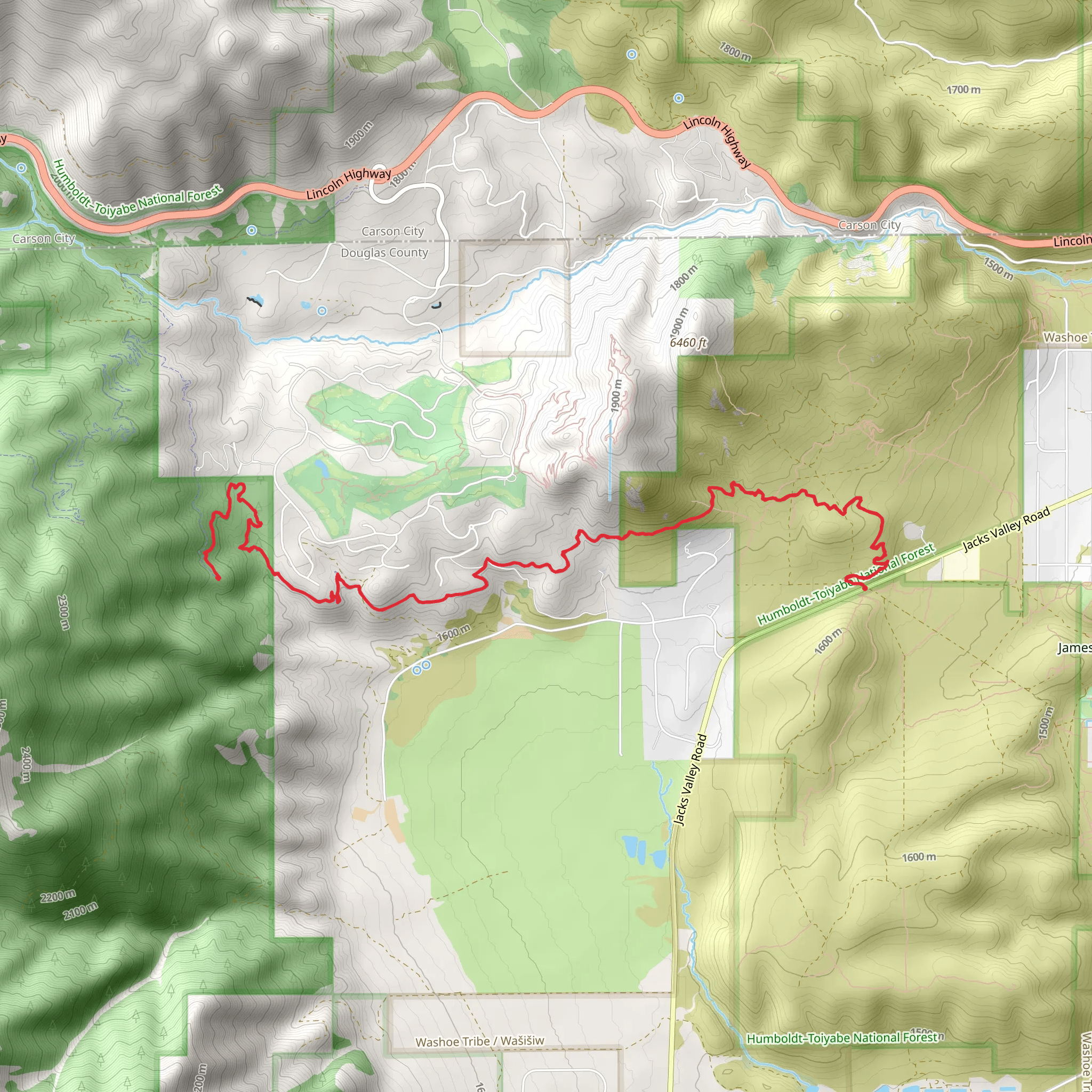 Clear Creek Trail mobile static map