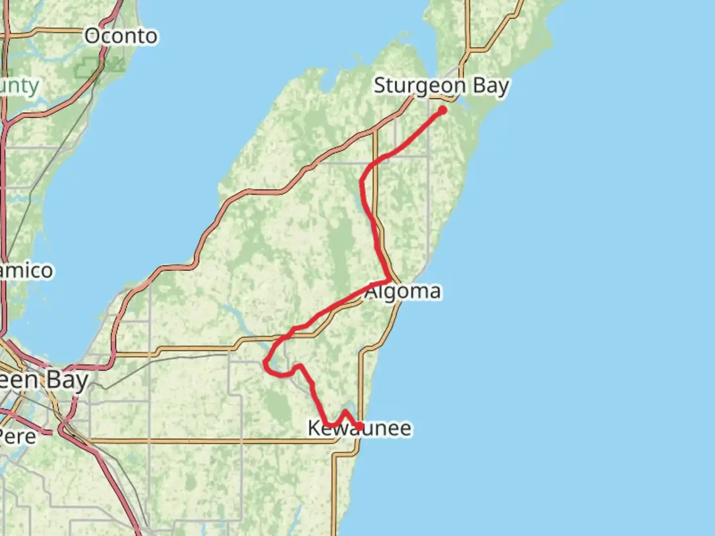 An image depicting the trail Ahnapee State Trail and its surrounding area.