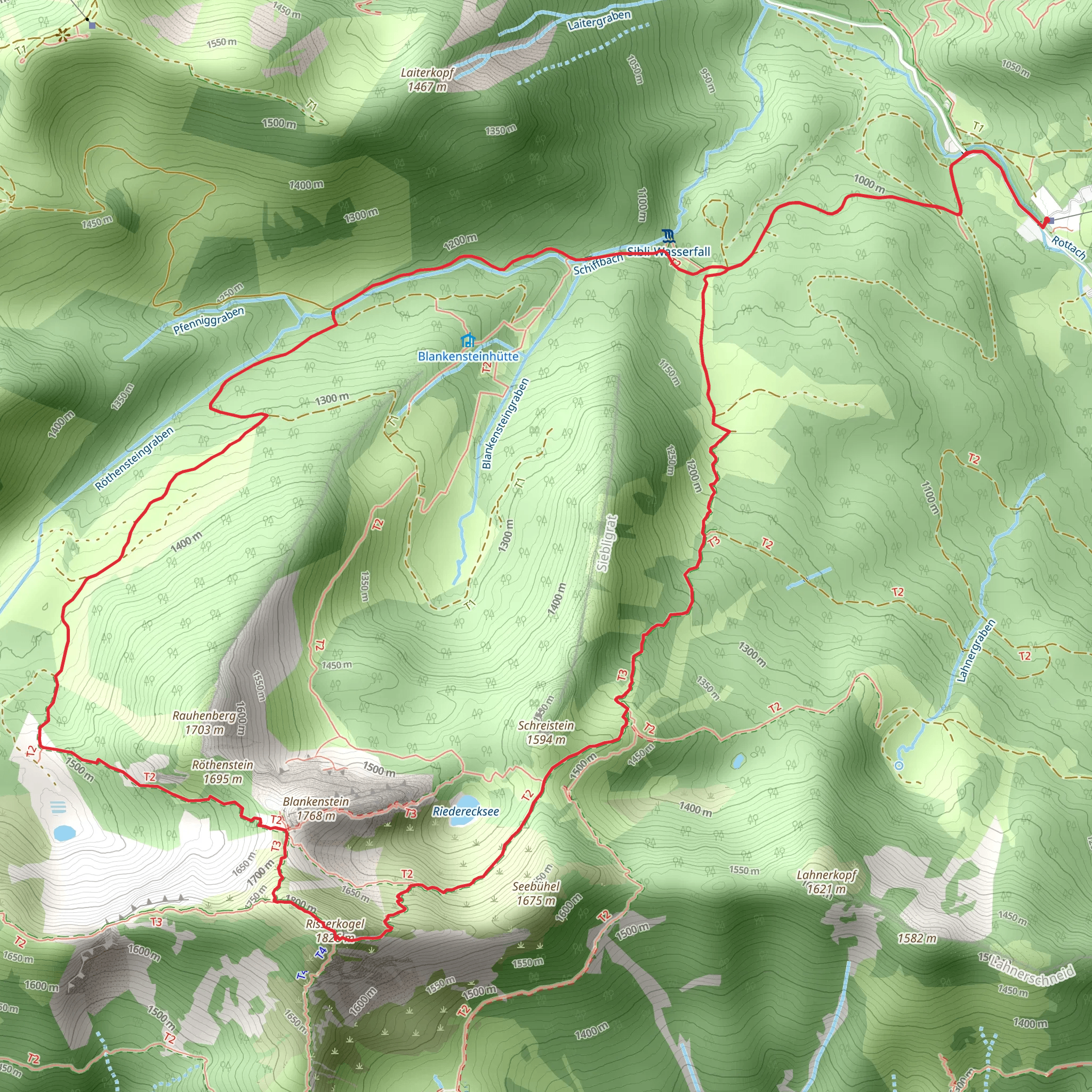 Risserkogel Via Alpina Purple and AV Weg mobile static map