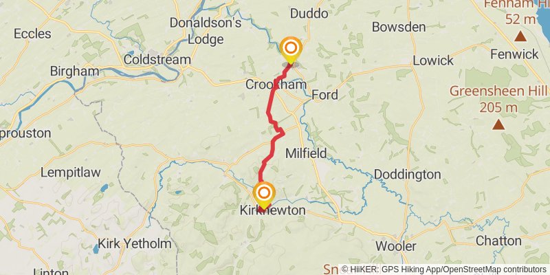 Ravenglass to Berwick - upon - Tweed Walk stage 17 Map