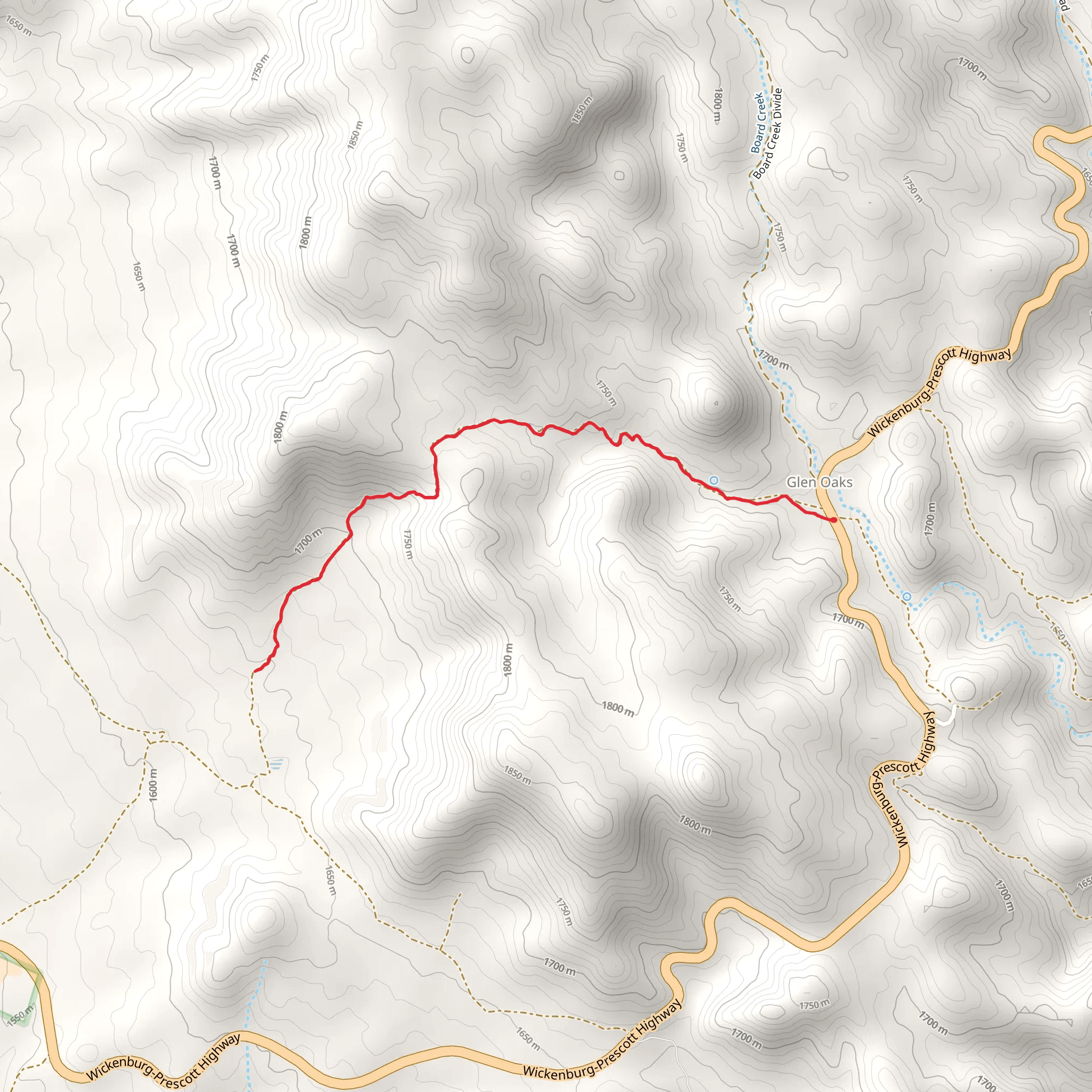 Glen Oaks Trail mobile static map