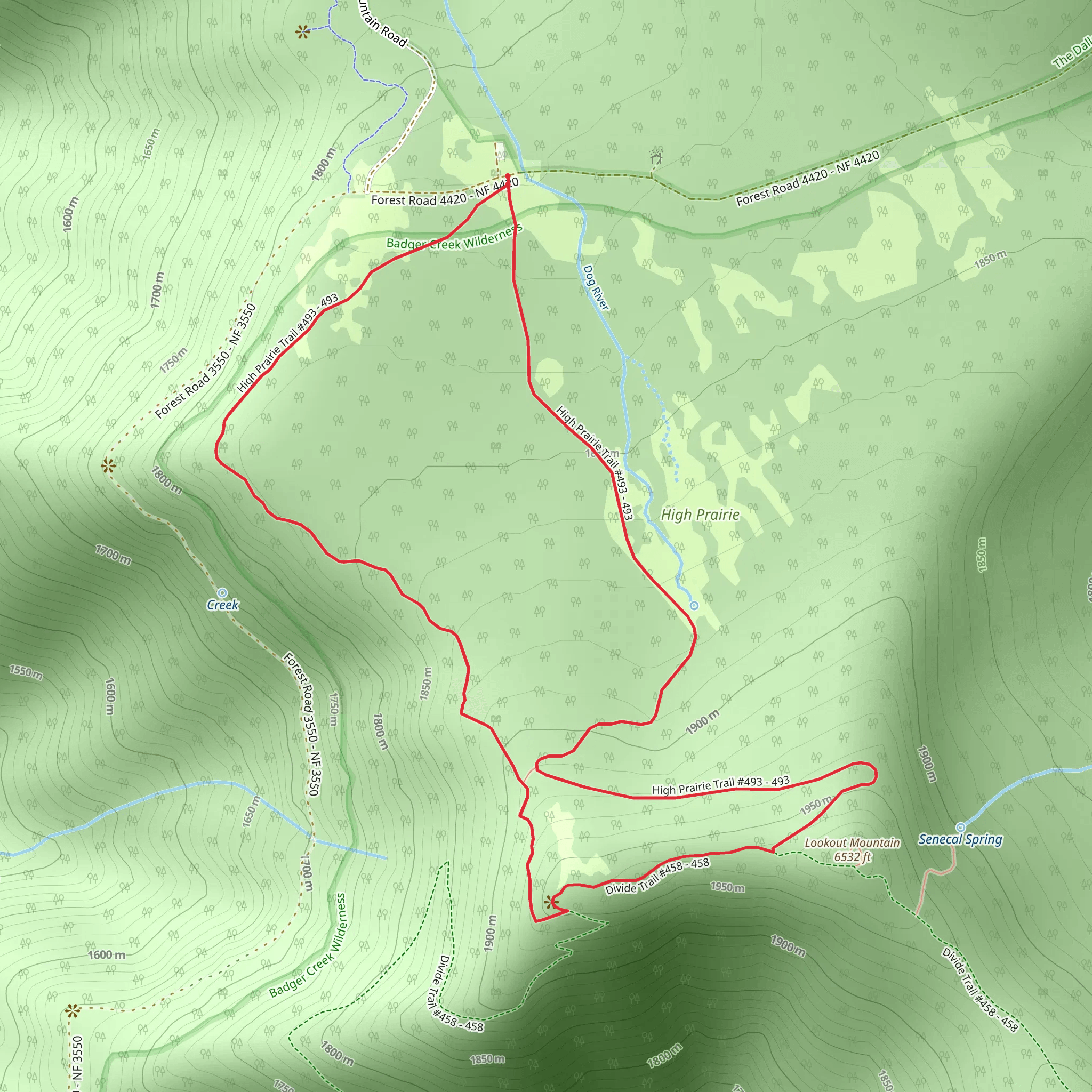 High Prairie Loop Trail mobile static map