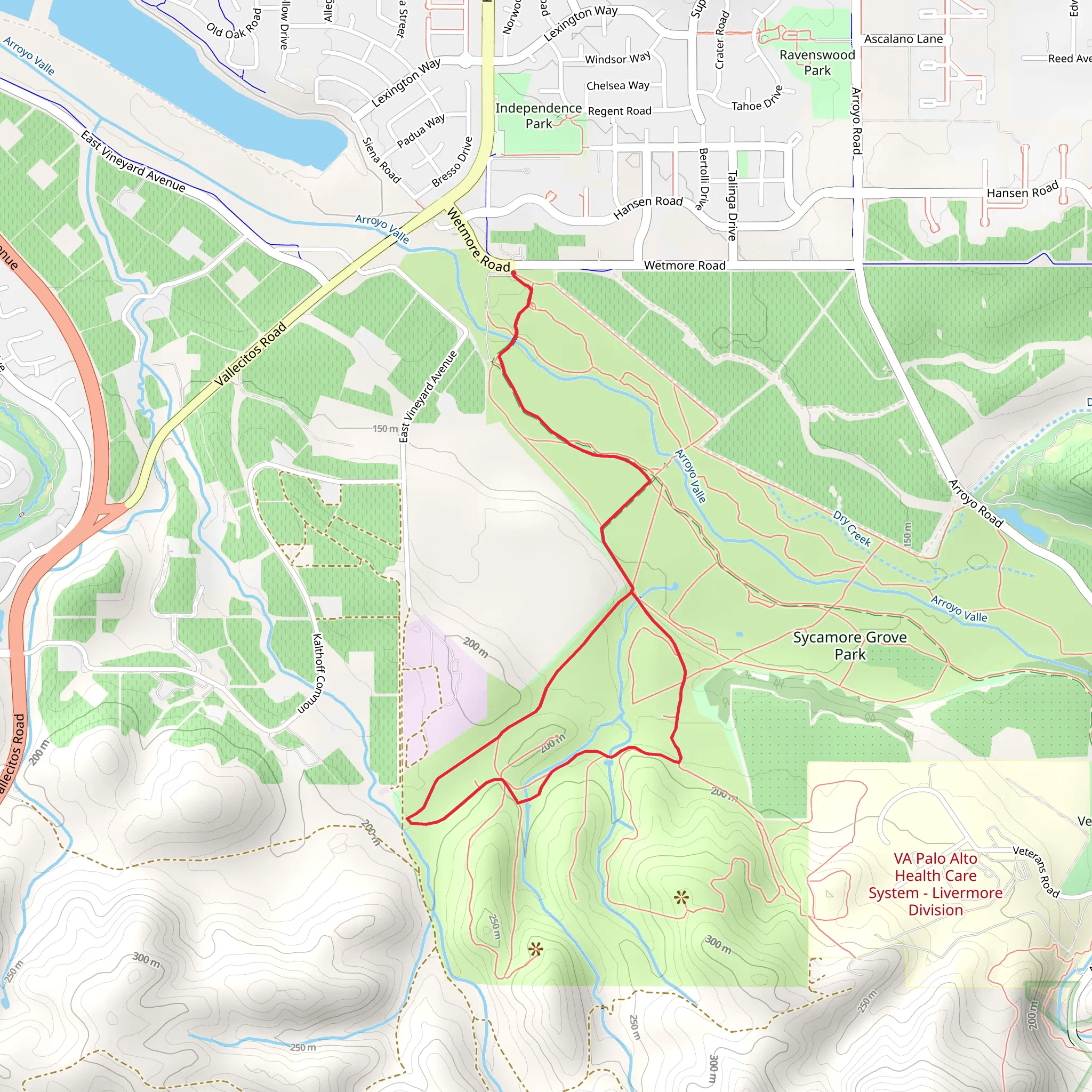 Arroyo del Valle Regional and Wagon Road Loop Trail mobile static map