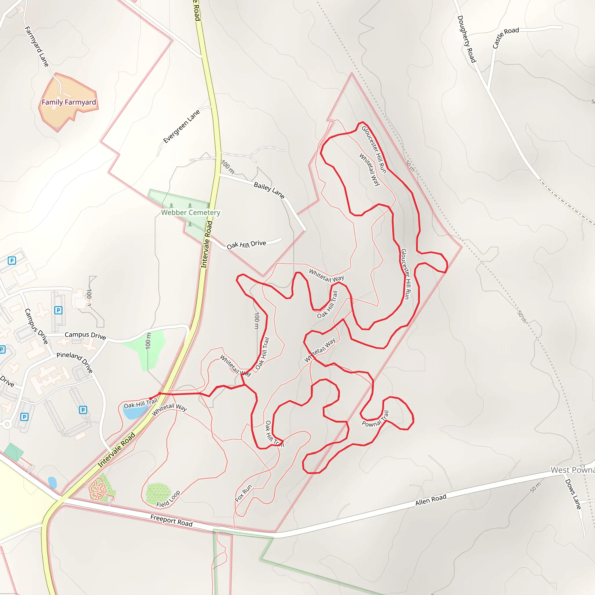 Oak Hill Loop Trail mobile static map