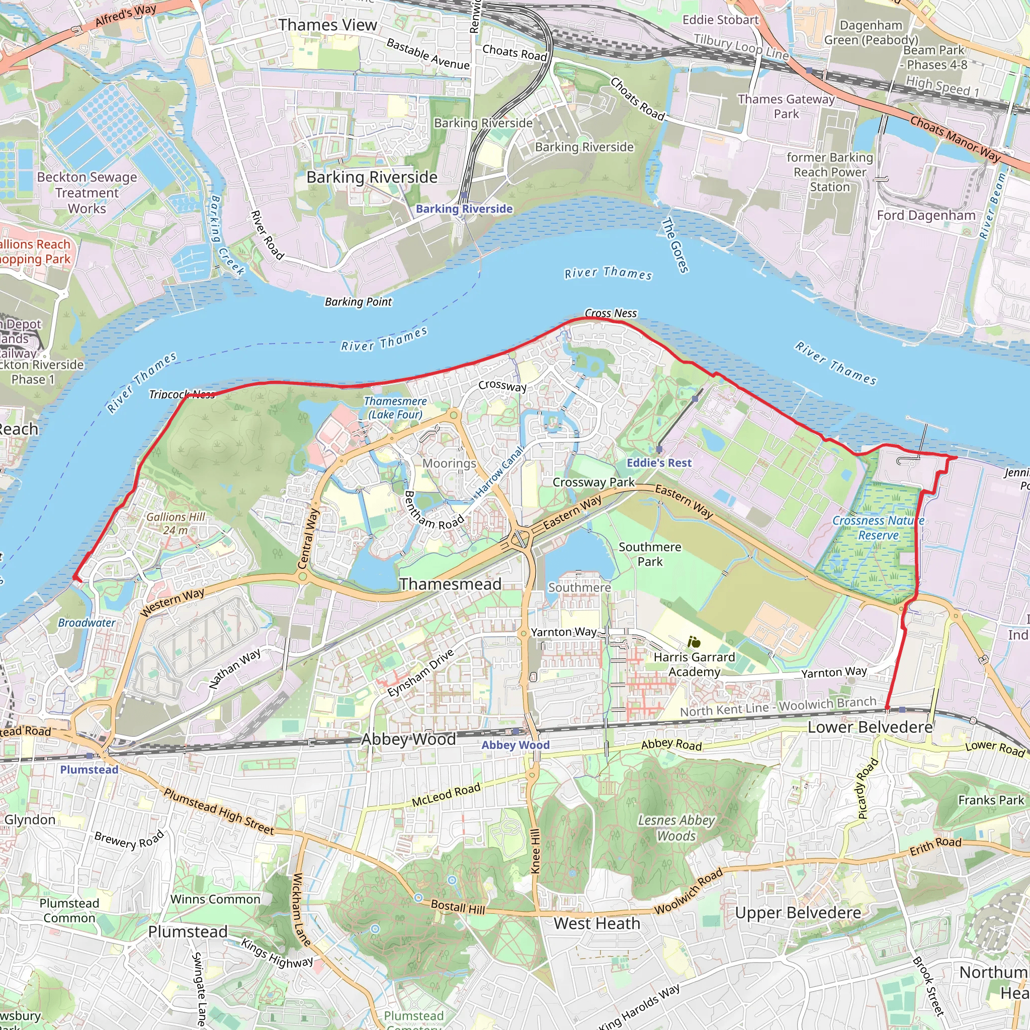 Thamesmead Walk mobile static map