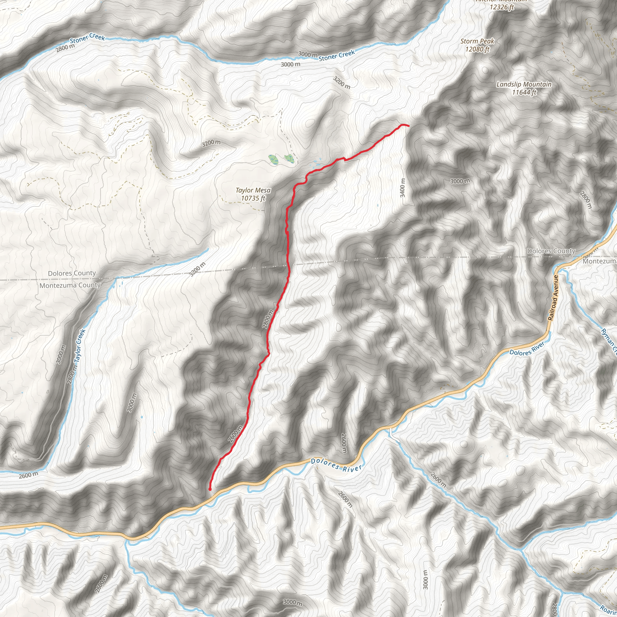 Priest Gulch Trail mobile static map