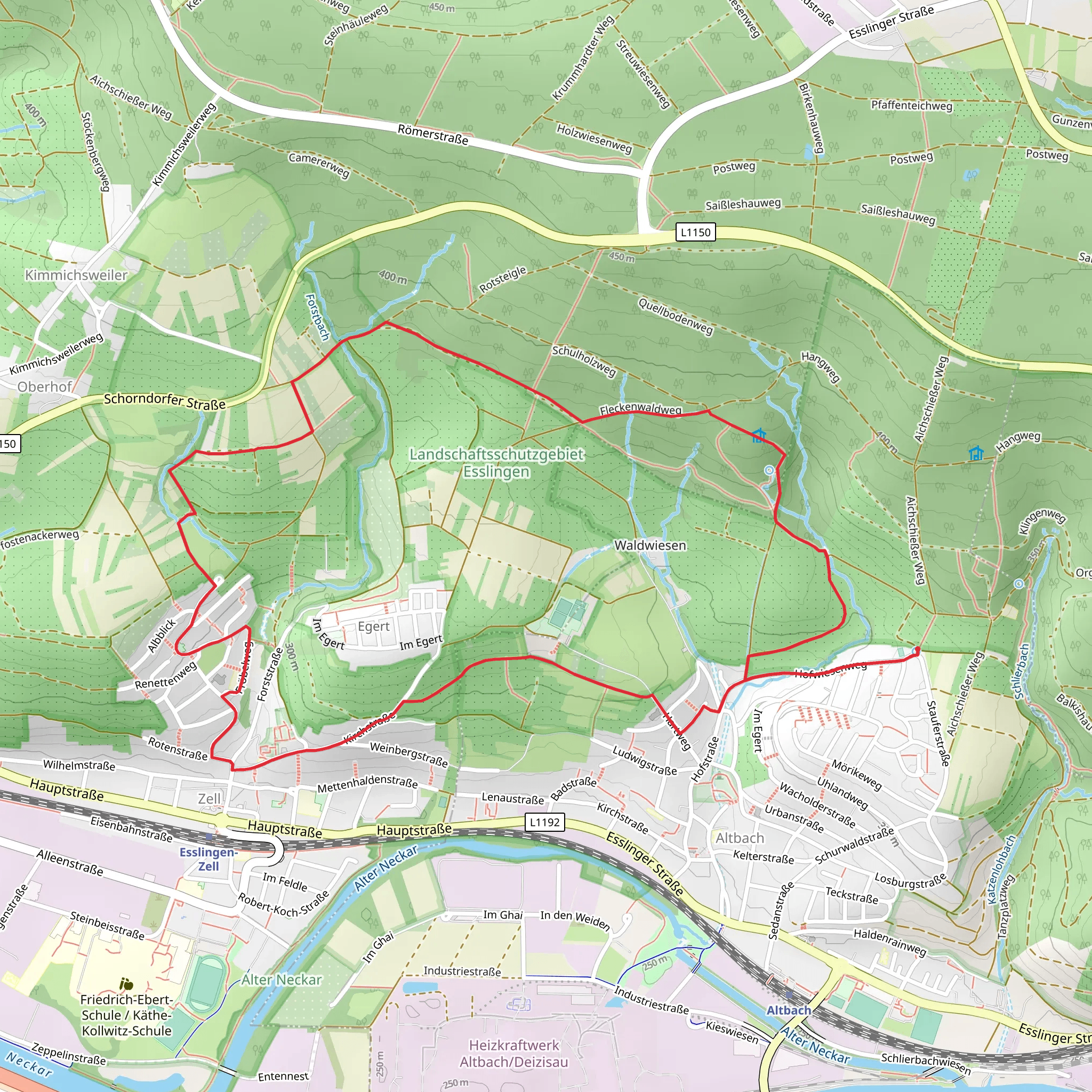 Altbach North Loop mobile static map