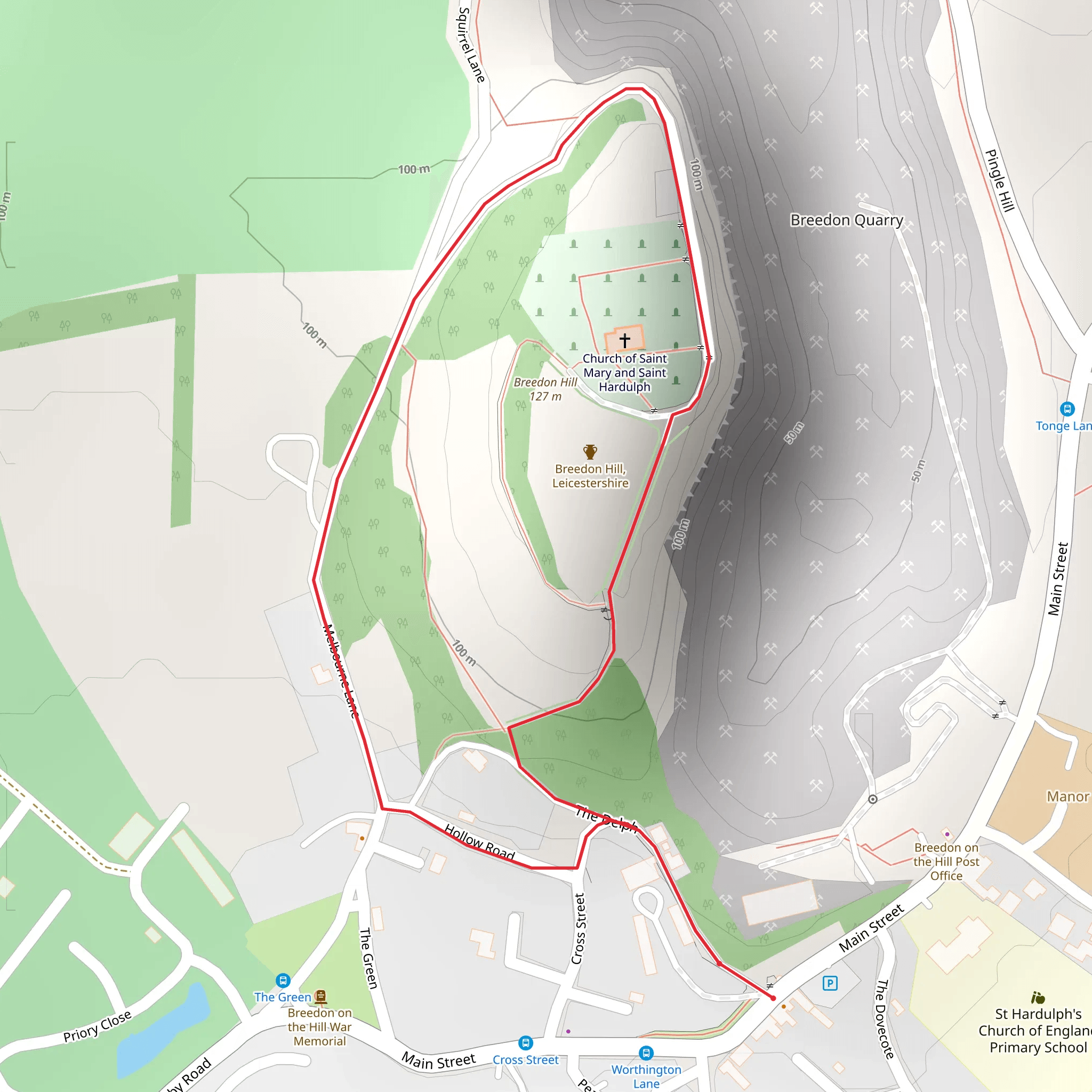 Breedon Hill Loop mobile static map