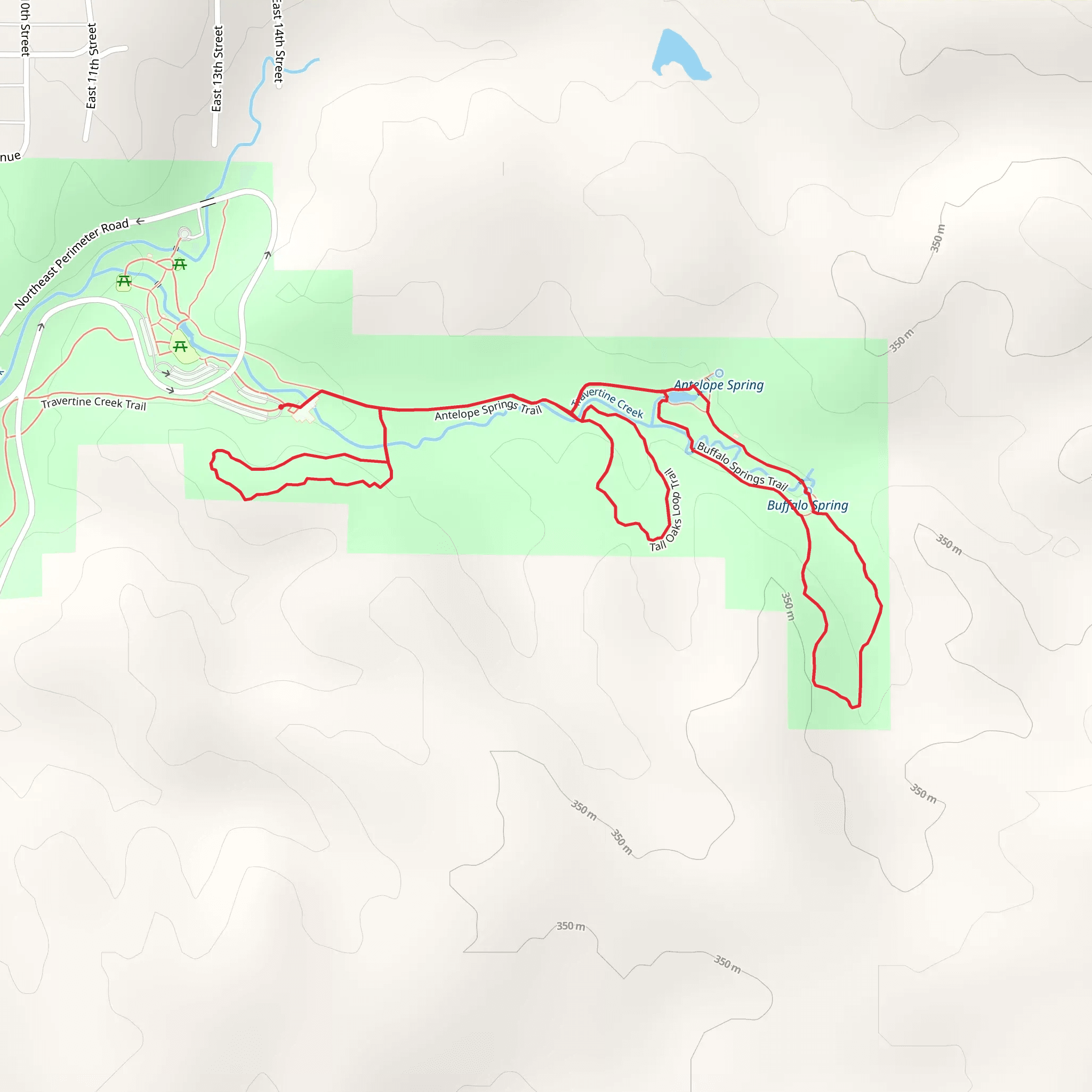 Prairie, Tail Oaks and Buffalo Springs Loop Trail mobile static map